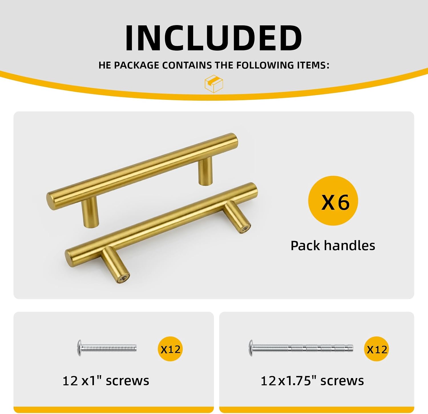 goldenwarm 10 Pack Brushed Brass Cabinet Pulls 3 inch Gold Dresser Drawer Handles - LS201GD76 Kitchen Cabinet Pull Handles Furniture Handles, 76mm Hole Centers