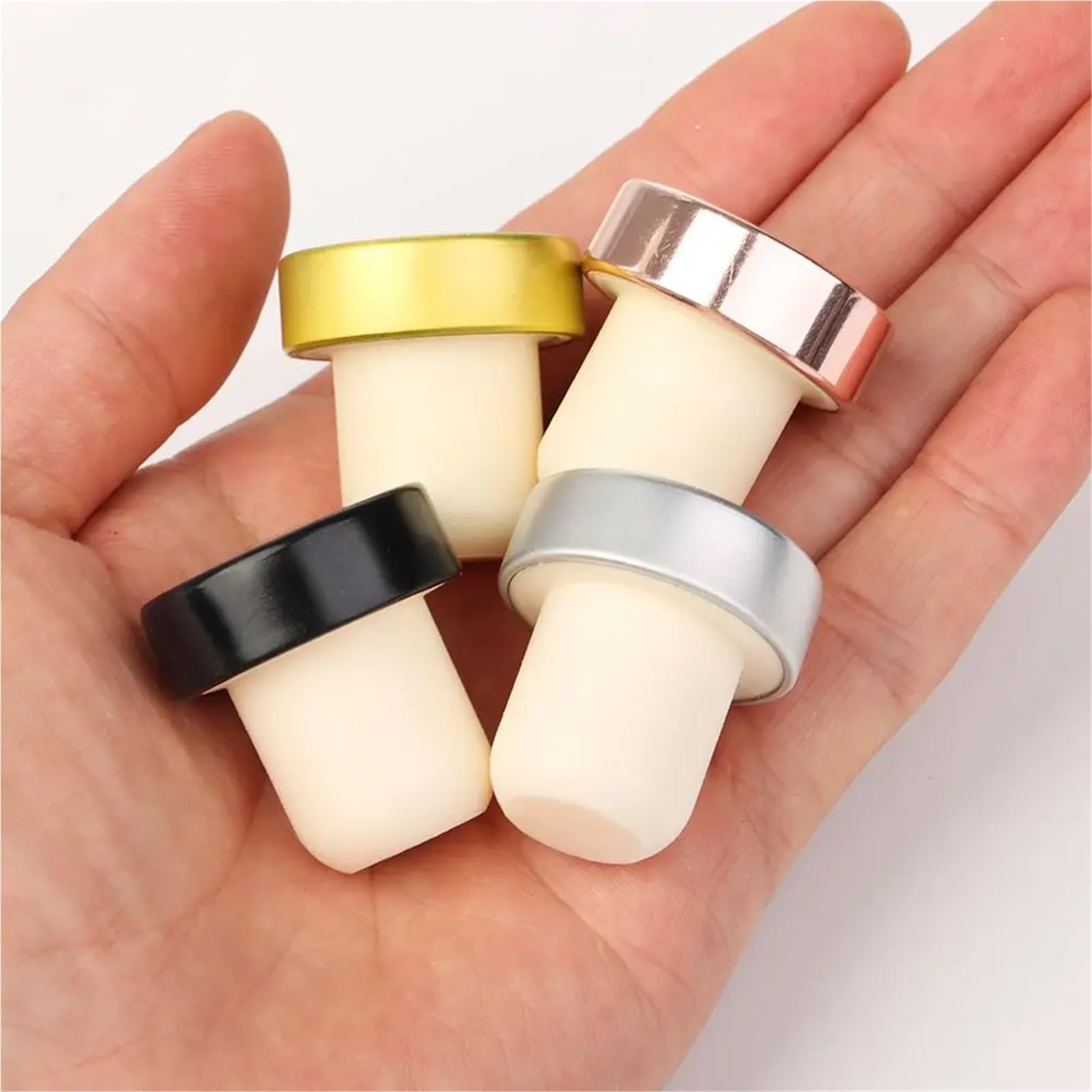 Bouchons en forme de T 50pcs vin Champagne bouchon bouteille caoutchouc couverture fournitures barre cuisine d'étanchéité outil for bière Soda liège(Color3)