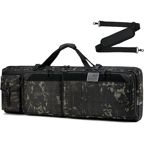 DBTAC Urban Classic Tactical Double Long Gun Bag Soft Rifle Case Pistol Transportation Case w/Backpack Strap for Range Shooting Outdoor Hunting | 32" 36" 42" 48"