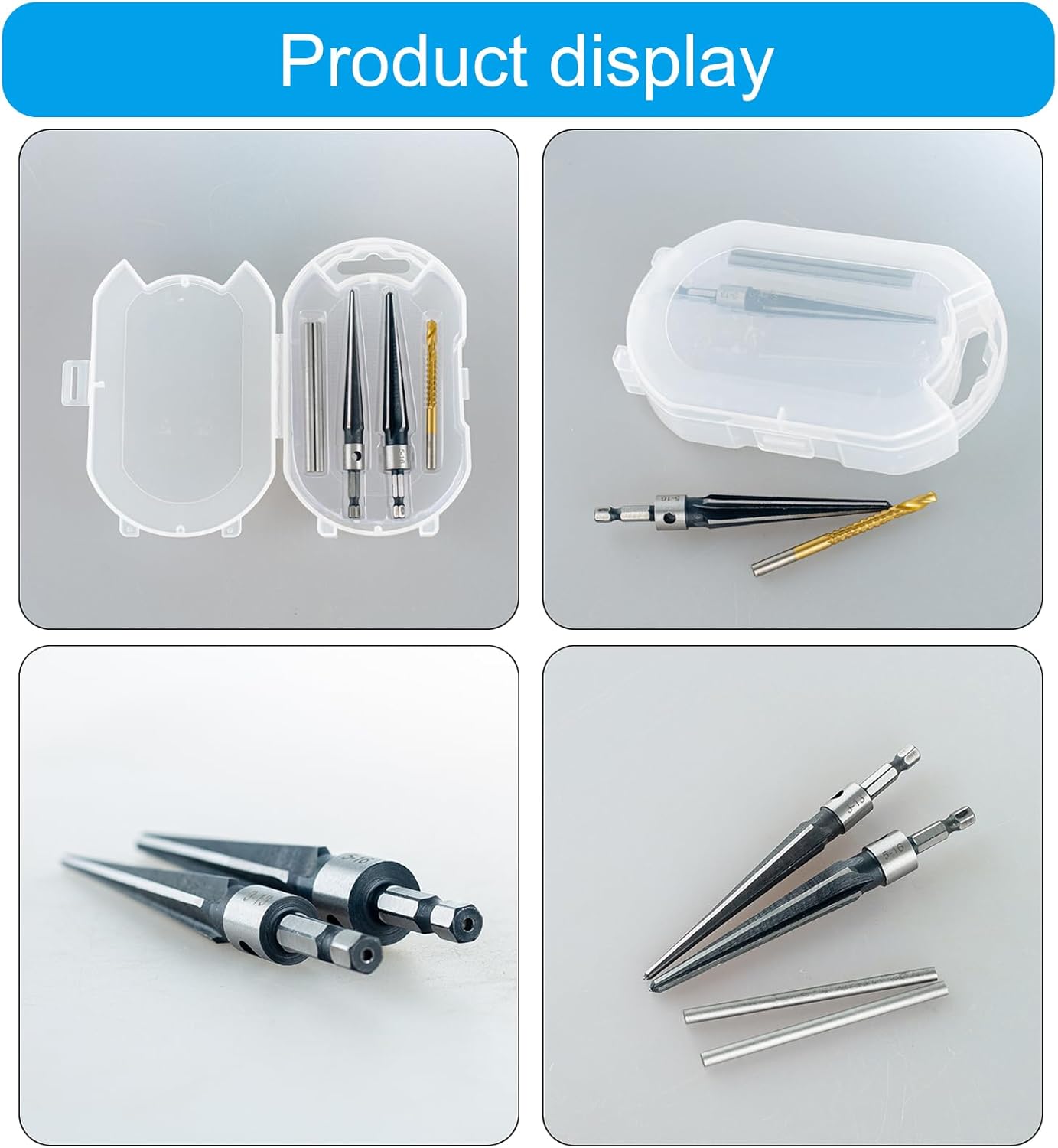 Chamfer Reamer Set Tapered Reamer with T Handle,Carbon Steel 3 13mm and 5 16mm for Guitar Making Multiple Size