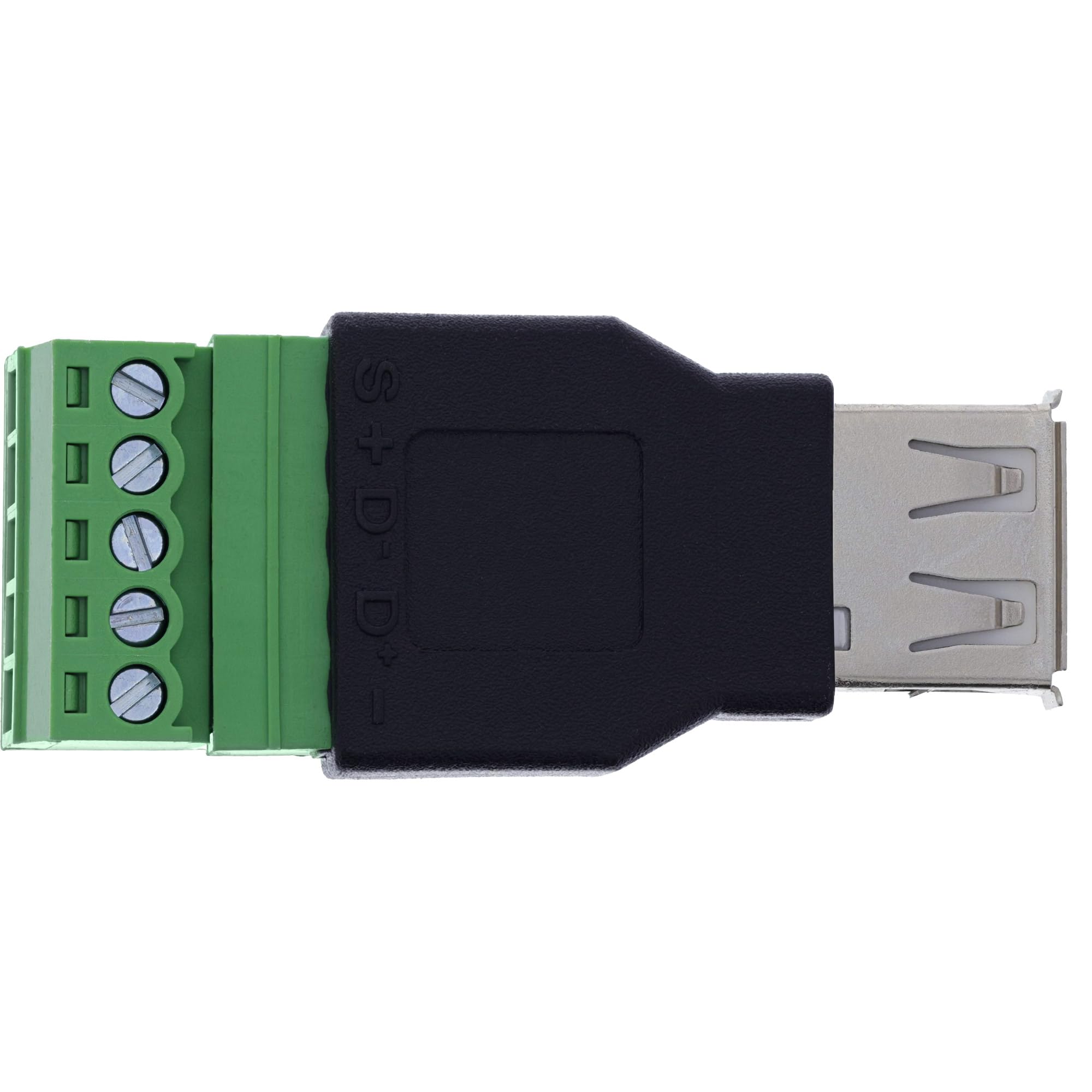 Inline Adapter USB-A na blok zacisków, 5-biegunowy, bez kabla, idealny do okablowania DIY, podłączenie bez lutowania, kompaktowy i wytrzymały, 92504B