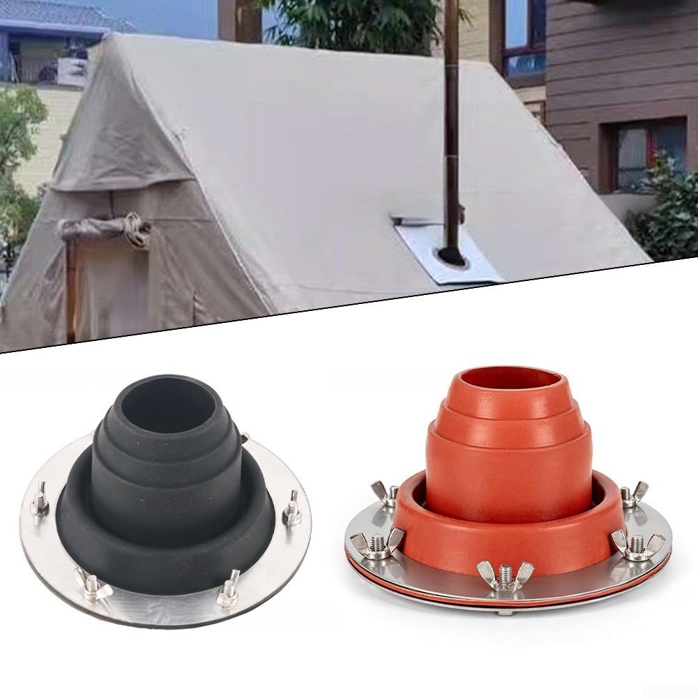 Copertura per foro del camino per esterni, kit lampeggiante affidabile per protezione, adatto per camini da 4,5 a 10 cm (nero)