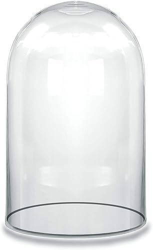 CYS EXCEL Cloche de cristal de cúpula (H 10.5 pulgadas de diámetro 6 pulgadas) Exhibición decorativa de múltiples opciones de tamaño para