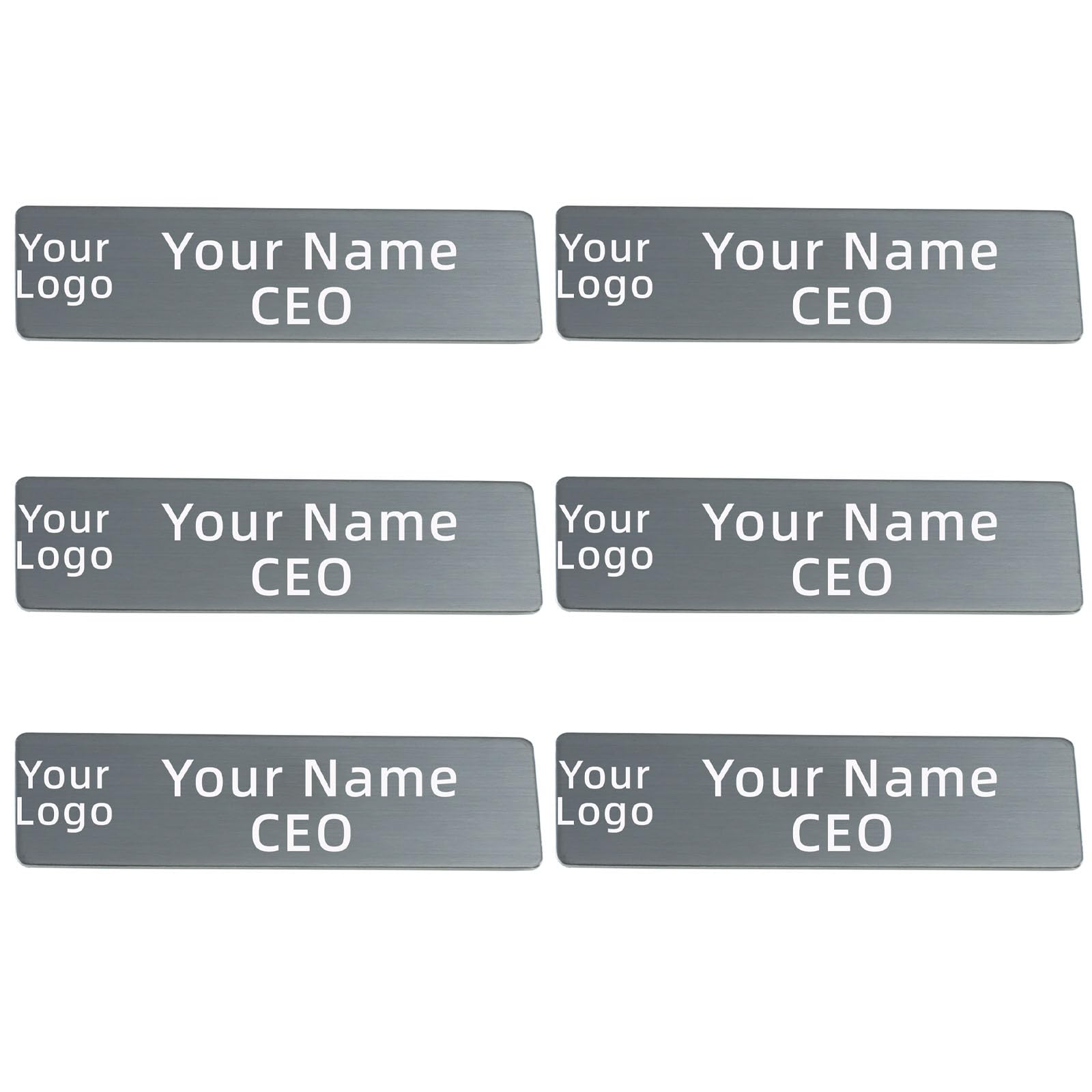 Custom Name Tag,Personalized,Customizable Name Tags,Engraved Name Tag with Magnet Clip or Pin,Stainless Steel ID Badge for School Teachers,Kids,Business Work Label Sign (6Black)