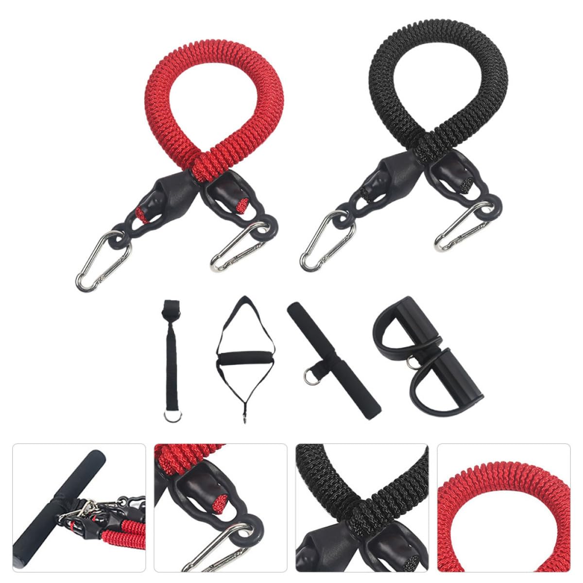 Healvian Set Corda di Trazione a 4 Tubi in Lattice per Fitness e Yoga, Corda da Tiro Sportiva Pedale, Elastico Resistente Portatile per Allenamento Corpo e Stretching a Casa e All’aperto