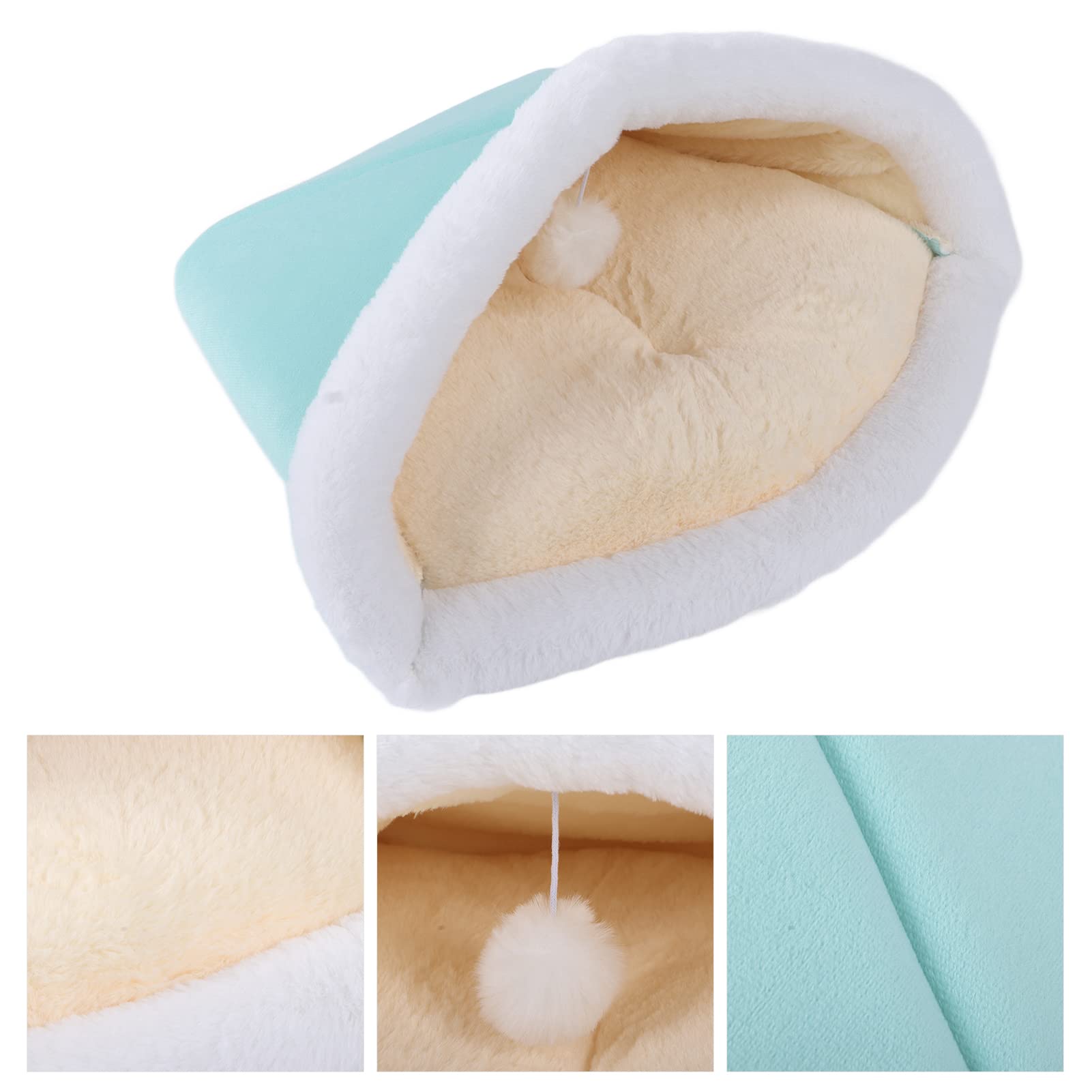 Qcwwy Letti Letti per Gatti Mobili Cuccia per Gatti Cuccia Lavabile per Animali di Piccola Taglia Gattini Sacco a Pelo per in Peluche Sacco a Pelo per Soffice Semi Chiuso Gatto (Lettiera per