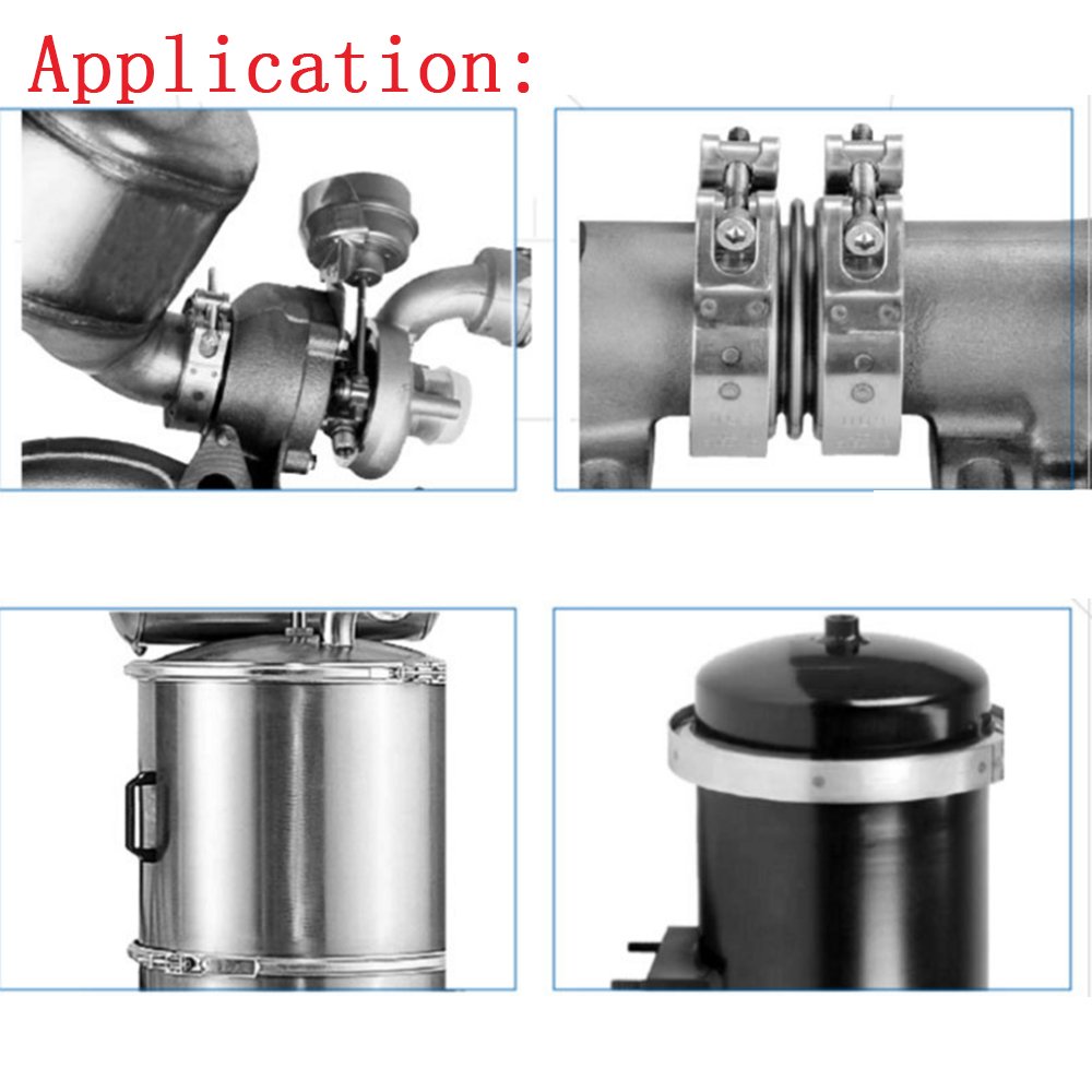 3''Inch Auspuffklammer 76MM Edelstahl Hülse V-Band Auspuff Turbo Wastegate Flansch Kit Universa