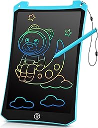 BlueSwan Tablette Dessin Enfant 8.5 Pouces, LCD Tablette Magique Enfant, pour 2-13 Ans, Jouet de Voyage en Avion ou en Voiture, Cadeau de Rentrée, d'anniversaire, Noël, Bleu