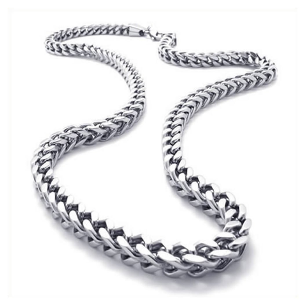 Konov Jewellery Mechanic Style Stainless Steel Mens Necklace Link