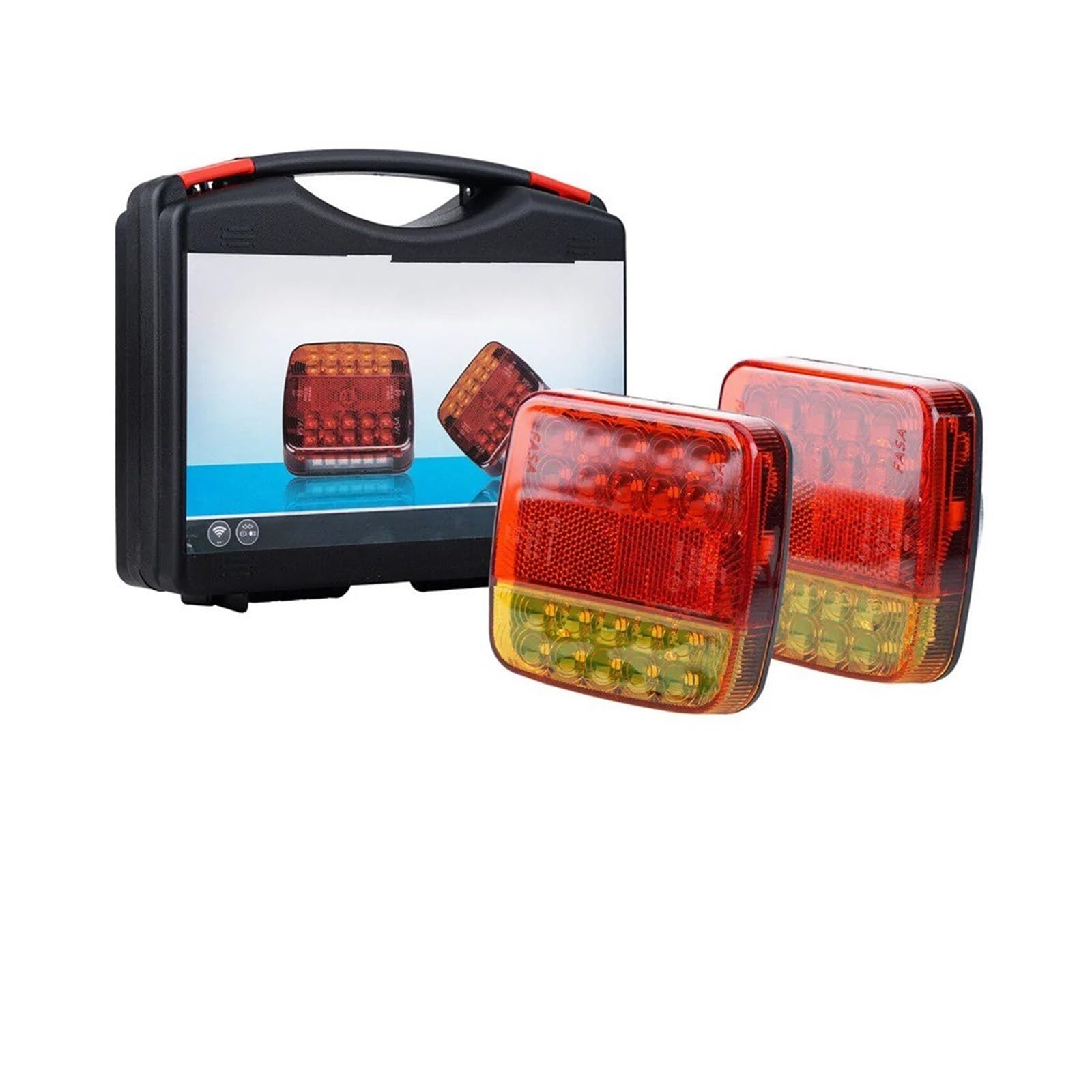 Luz Trasera Coche para caravanas autocaravanas Camiones y vehículos recreativos Luz Trasera Remolque luz Advertencia Fren 2 Luces LED traseras magnéticas inalámbricas Traseras Luces Después(EU)