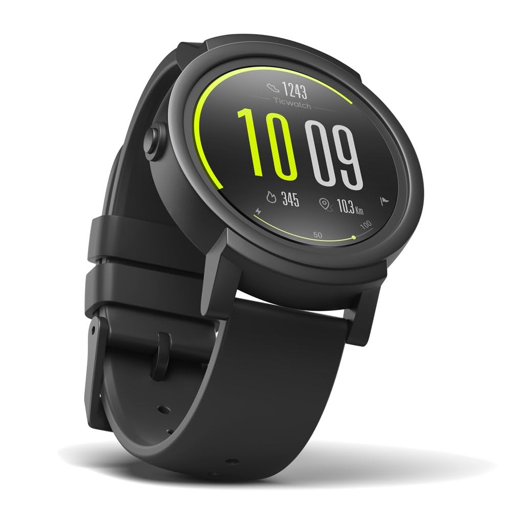 Ticwatch E Shadow Smartwatch, Water Resistant, Android Wear