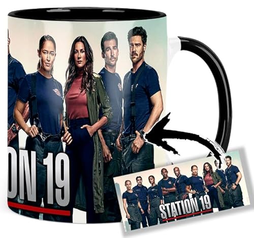 Bild: Station 19 Danielle Savre Jaina Lee Ortiz Tasse Innen & Henkel Schwarz Keramikbecher Mug f�r 14,99 EUR bei amazon.de