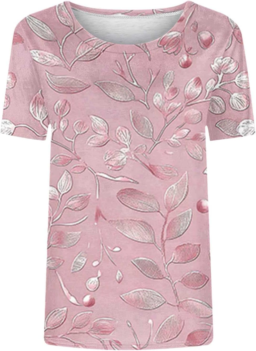 Non-Position Printed T-Shirt for Women Round Neck Short Sleeve Tops, Casual Fashion Blouse for Daily Going Out