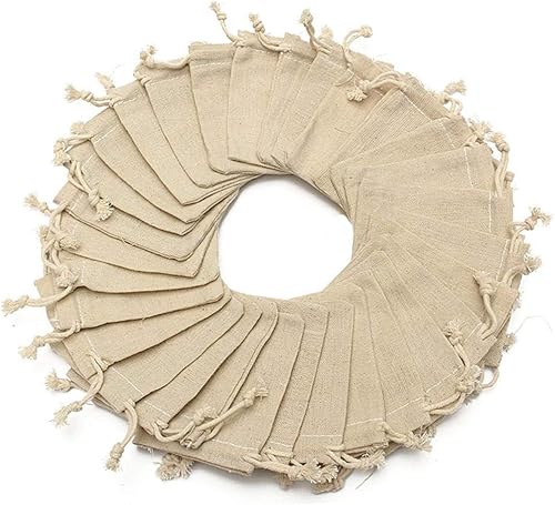 30 bolsas de arpillera con cordón de tela para joyas, 3.9 x 3.1 pulgadas