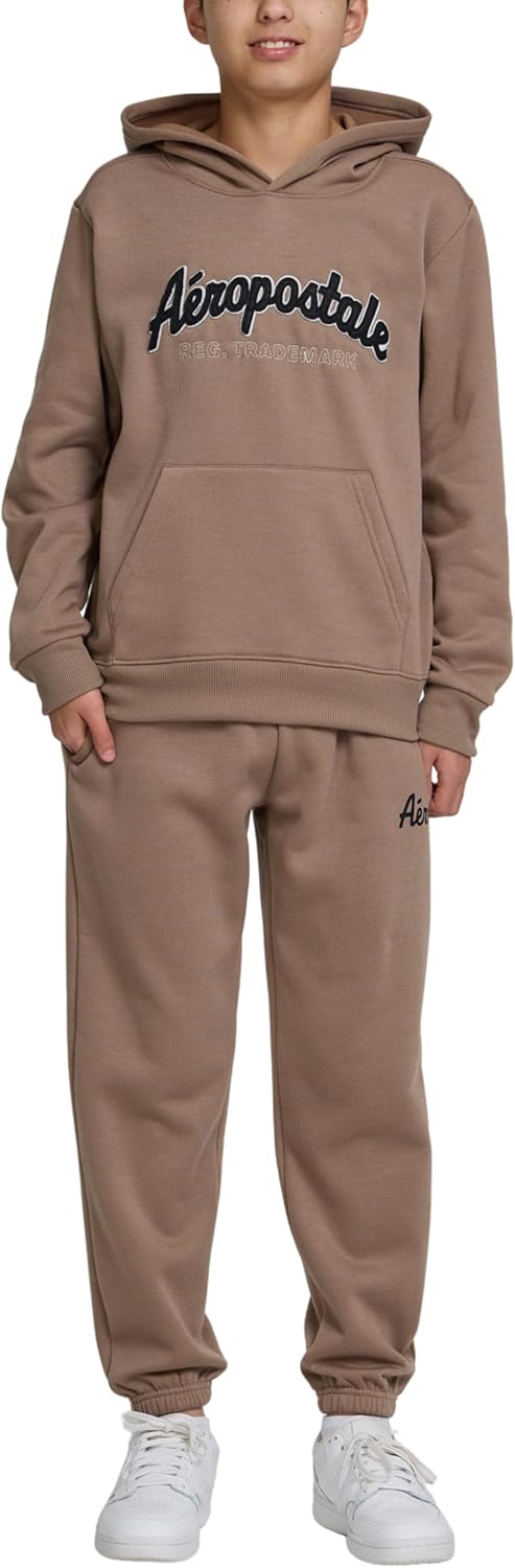 AEROPOSTALE Boys 2 Piece Outfit - Pullover Hoodie and Athletic Pants, Youth Jogger Sweatpants and Sweatshirt, Sizes 4-12