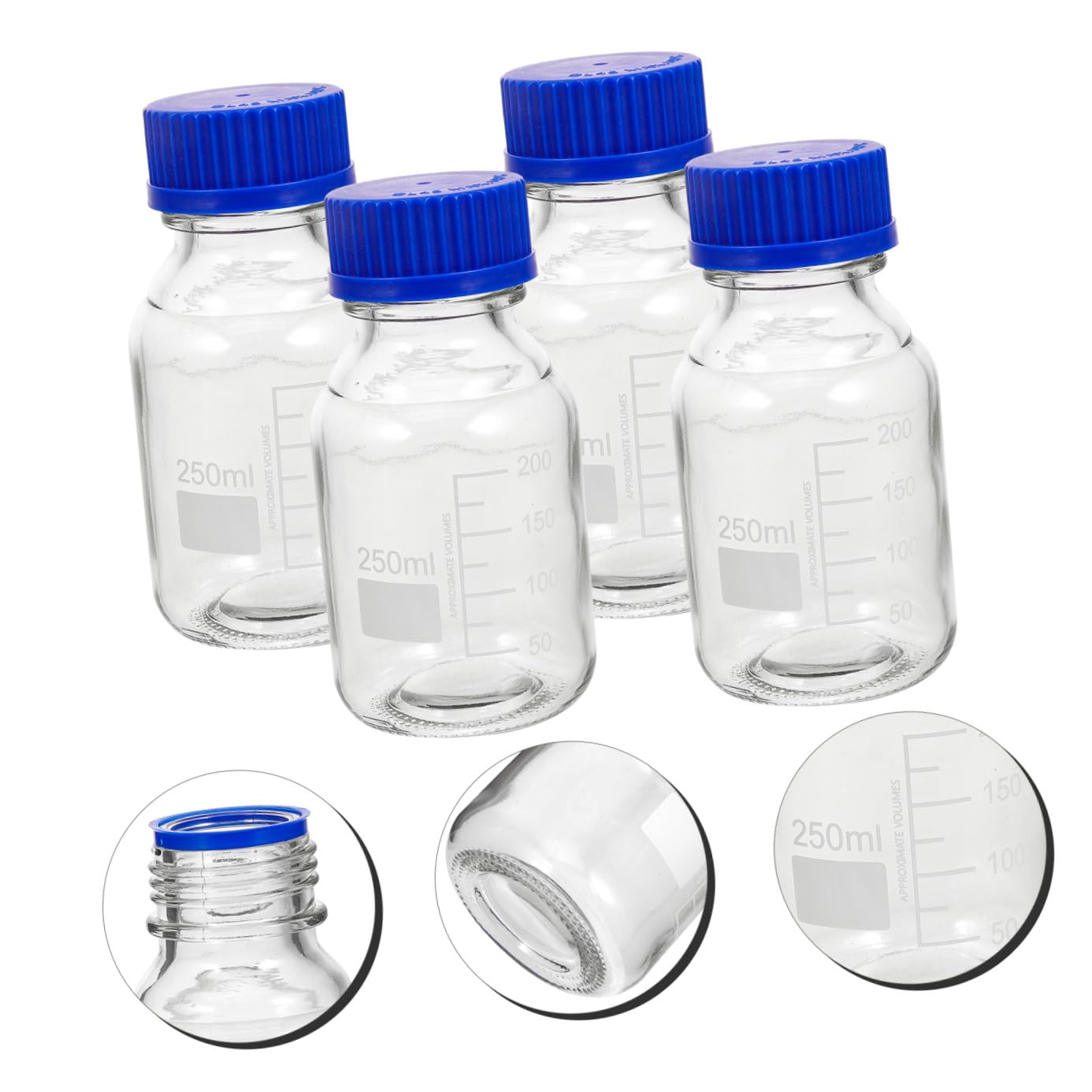 4piezas Botellas De Graduadas Para Reactivos De Botellas De Almacenamiento Transparente Para y