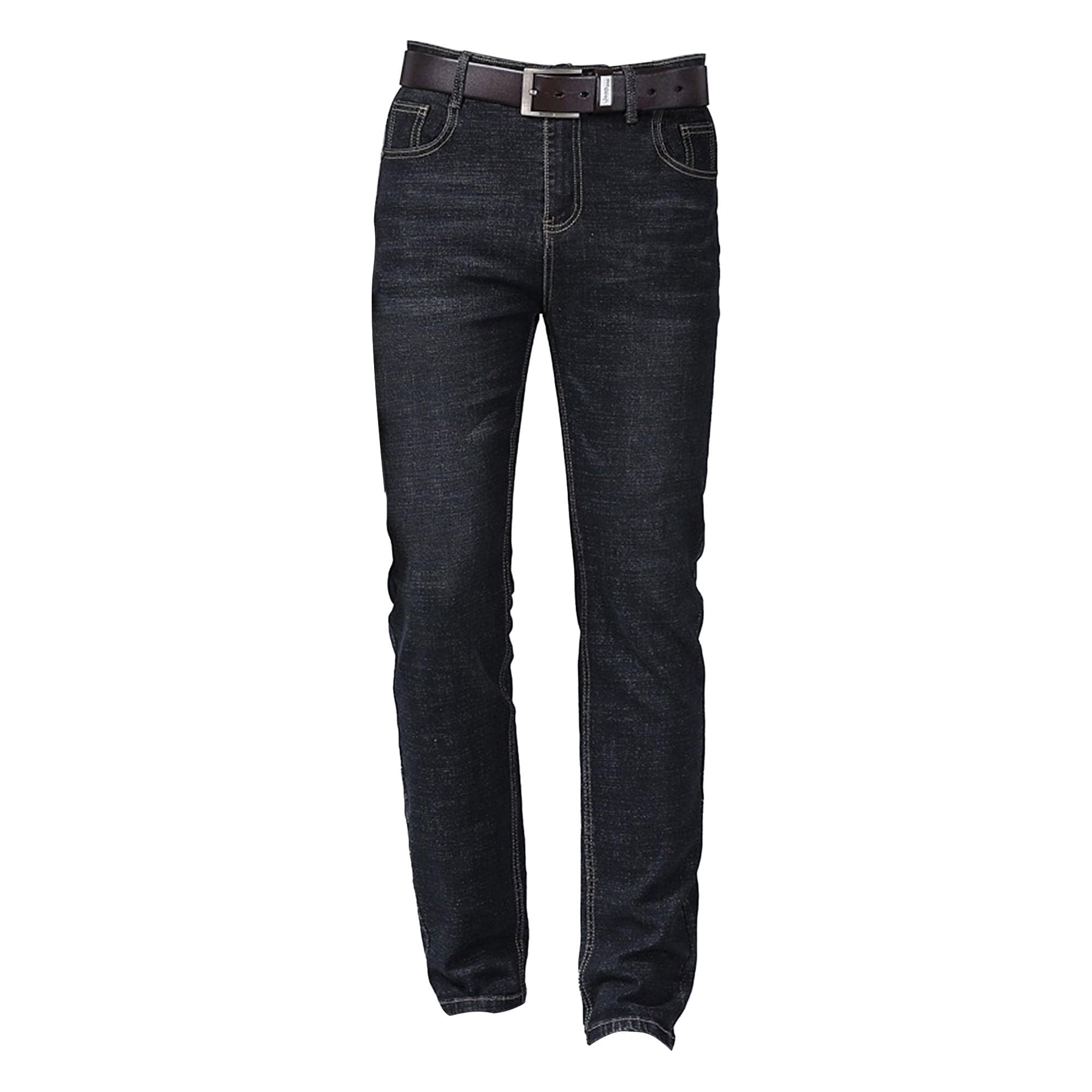 Men's Classic Relaxed Fit Jean Lightweight Straight Leg Washed Denim Jeans Retro Distressed Loose Fit Jean Pants