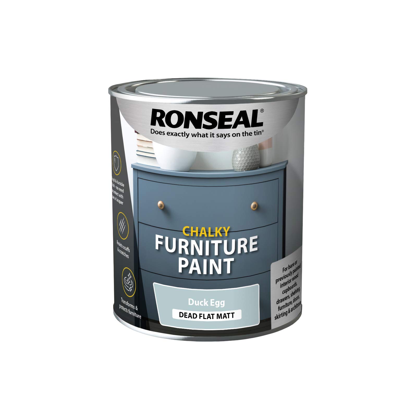Ronseal Duck Egg Chalky Furniture Paint 750Ml