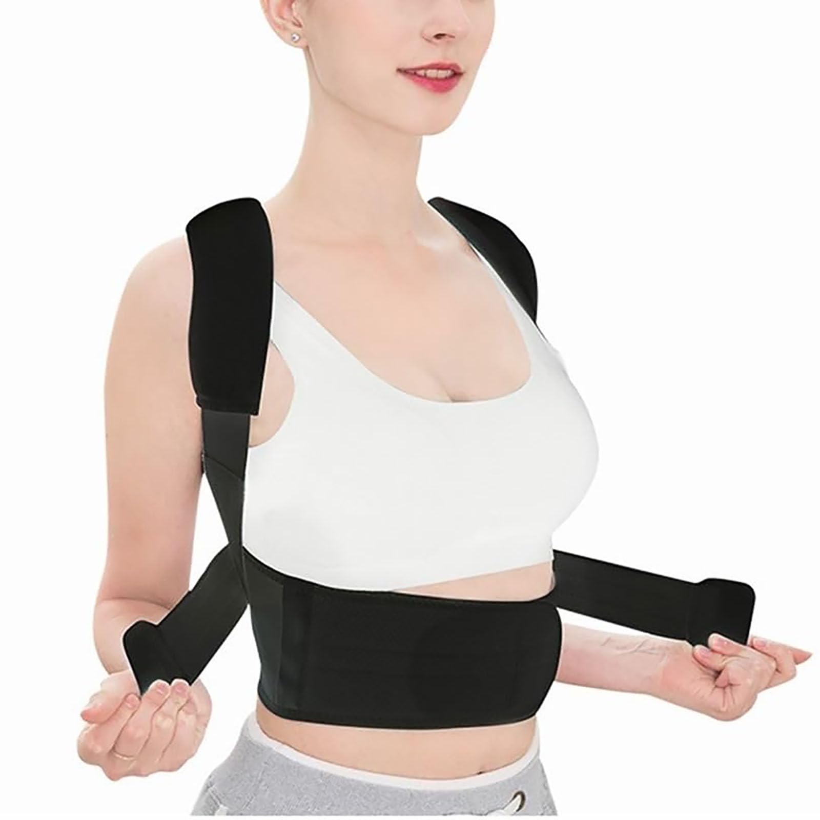 Corrector de postura de malla transpirable para hombres y mujeres, cinturón de soporte completo para espalda, correas ajustables, cinturón de soporte para la columna, alivio del dolor de espalda, hom