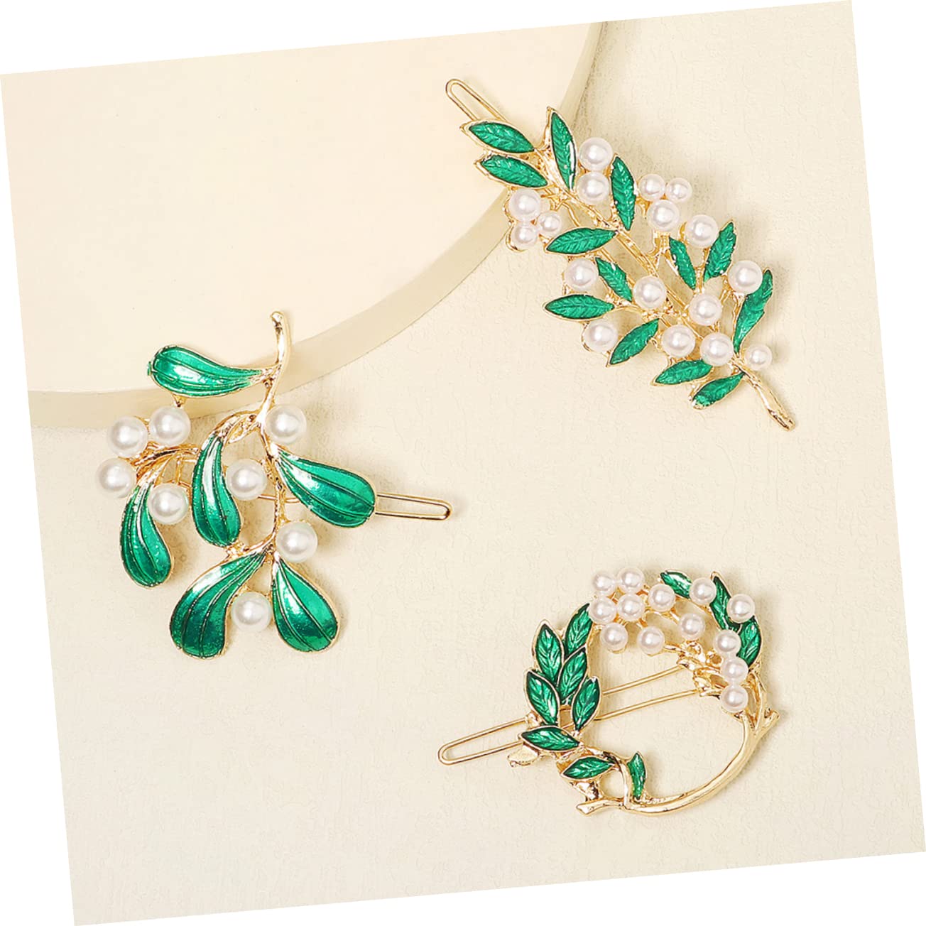 FRCOLOR 15pezzi Fermagli Per Lega Con Foglia e Perla Accessori Eleganti Per Ragazze e Donne Per Matrimonio e Occasioni Speciali