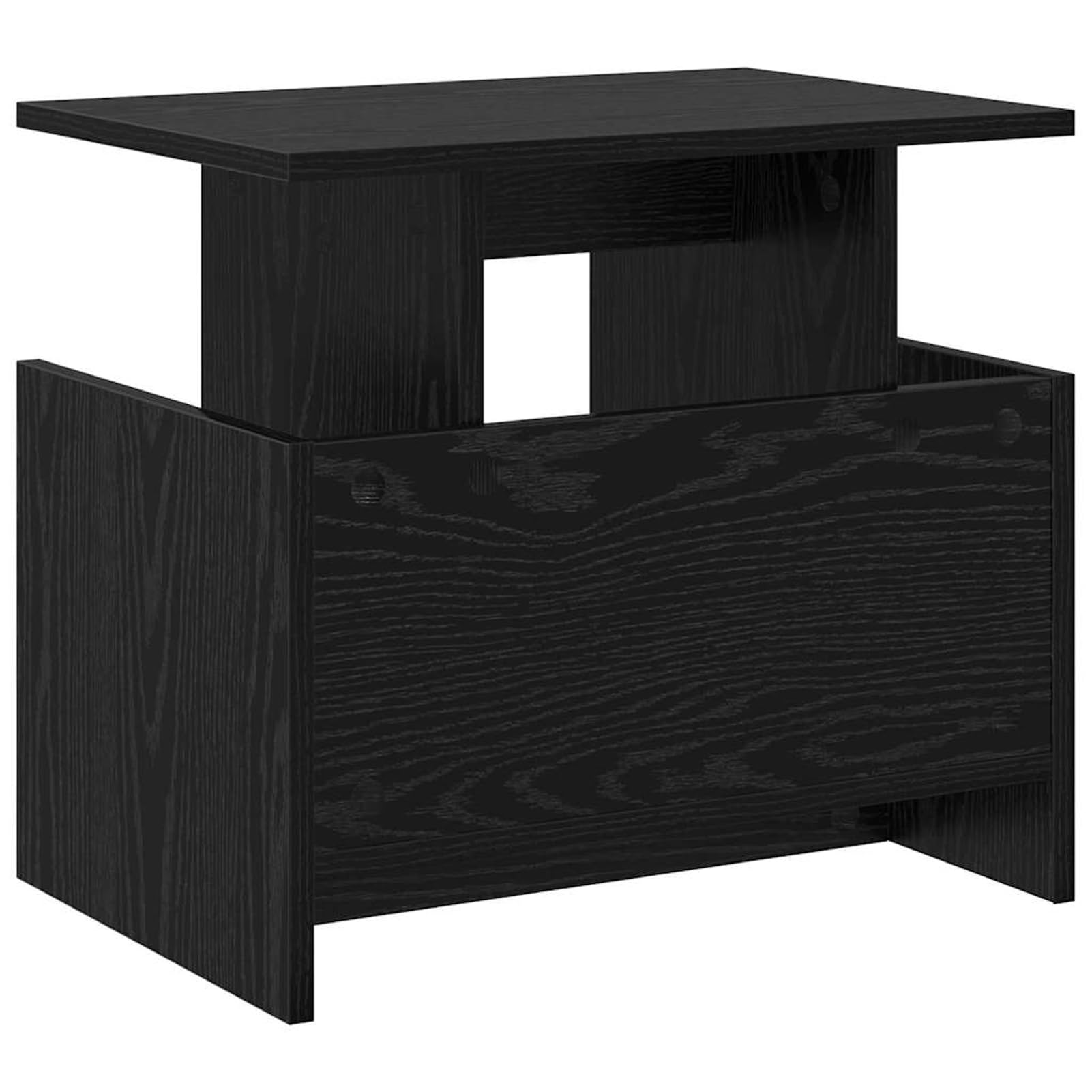 Gecheer TV-Ständer Schwarz Eichen-Optik 50 x 35 x 45 cm Holzwerkstoff, Fernsehschrank Fernsehtisch TV-Lowboard für Wohnzimmer Home-Cinema Gamerzimmer891002