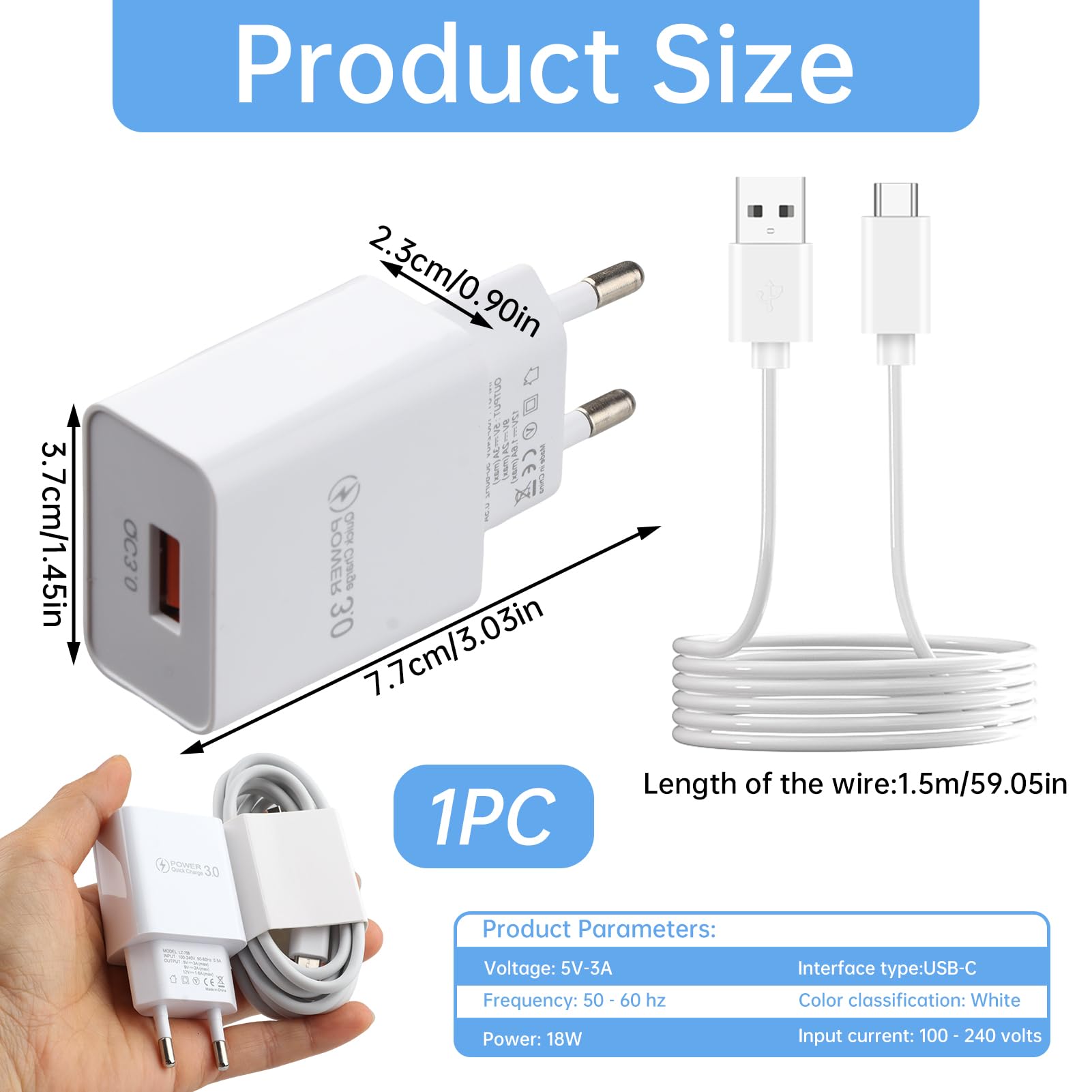 3A Caricabatterie Rapido Cavo di Ricarica P30 Pro, P30 Lite, P20 Lite, P20 Pro, Mate 10