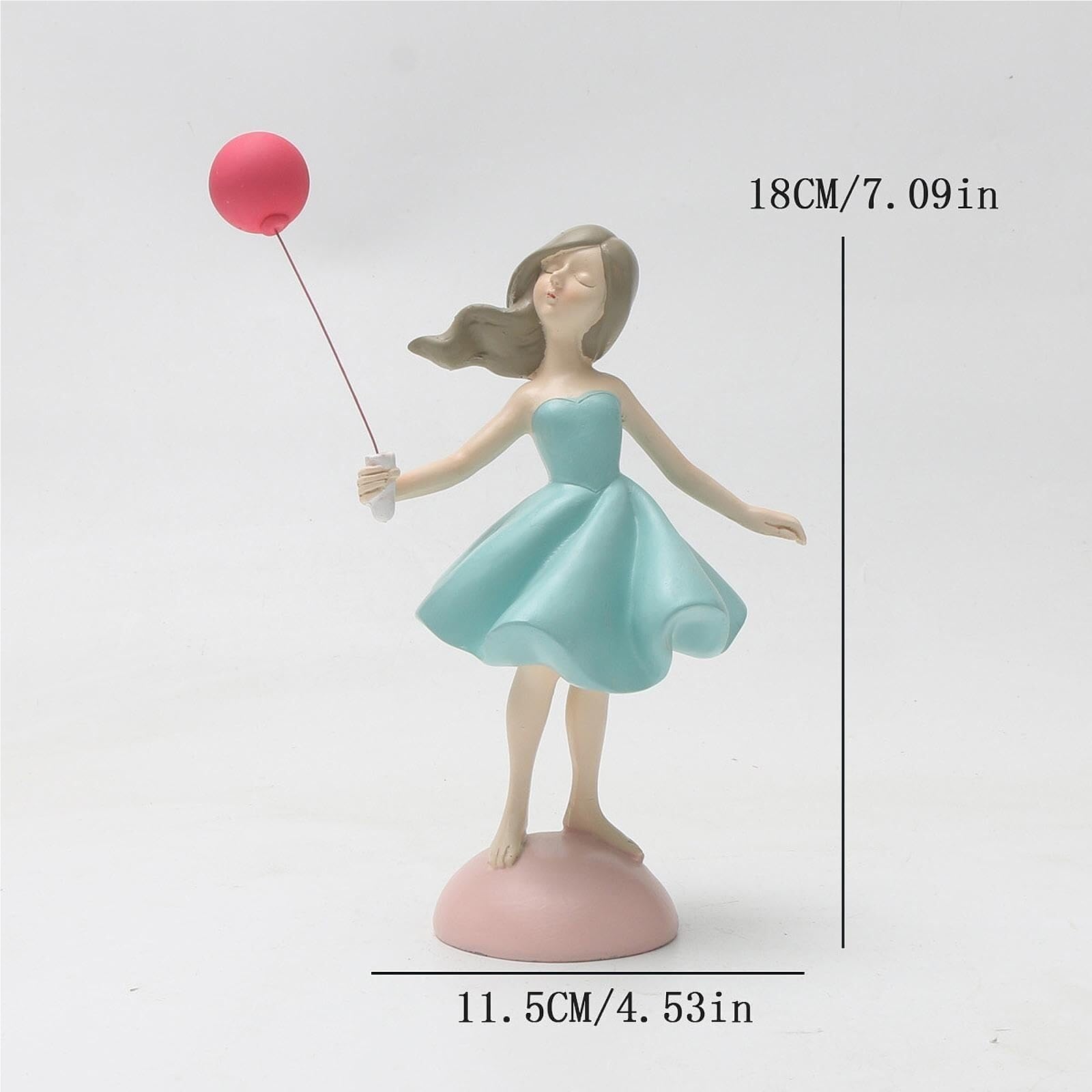 Decoración para el hogar Estatuilla Ballet Chica Sosteniendo Globo Estatua Coleccionable Artesanía Adorno Decorativo Regalos para recién Casados(Standing Girl)