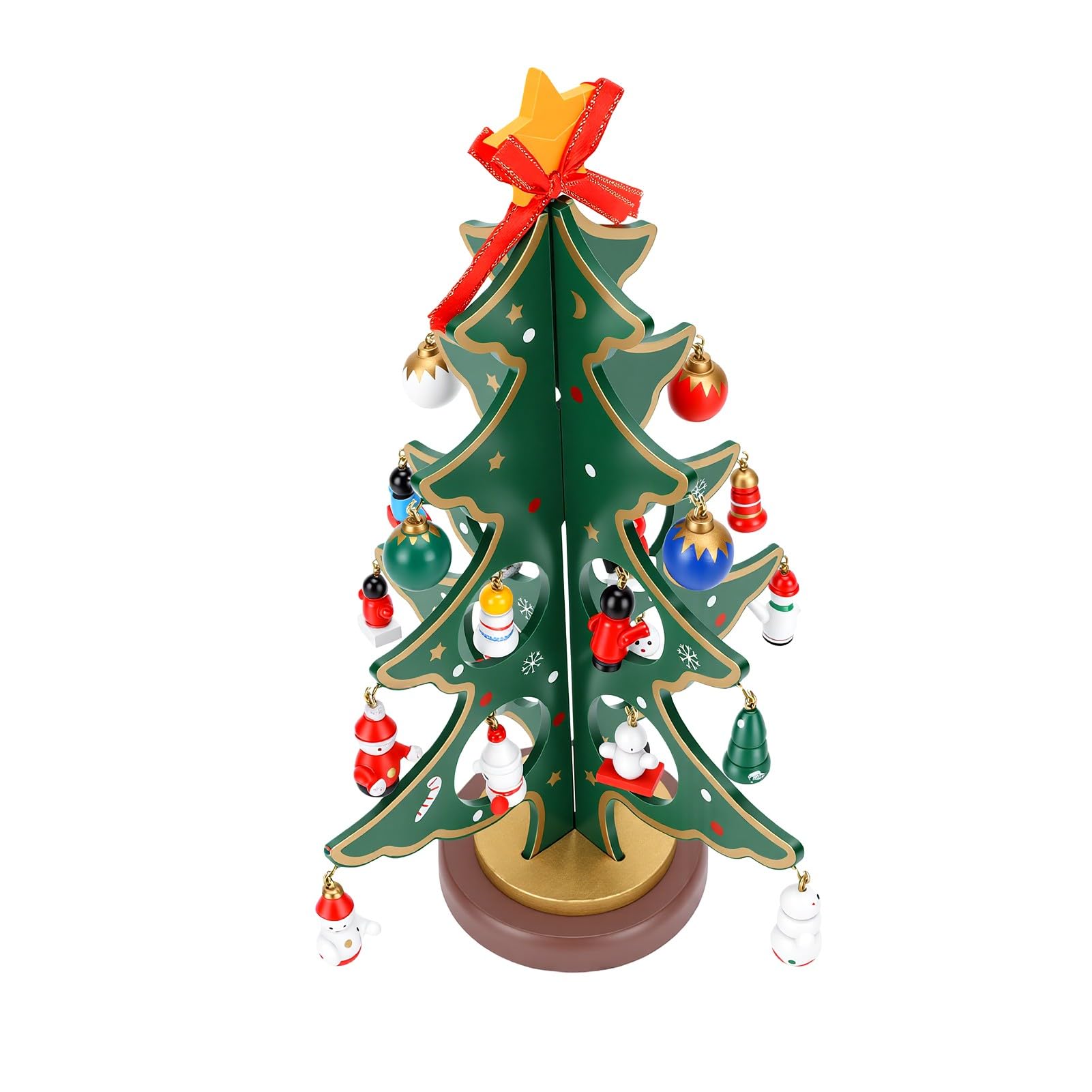 Albero di Natale in legno, kit fai da te, decorazione da tavolo con