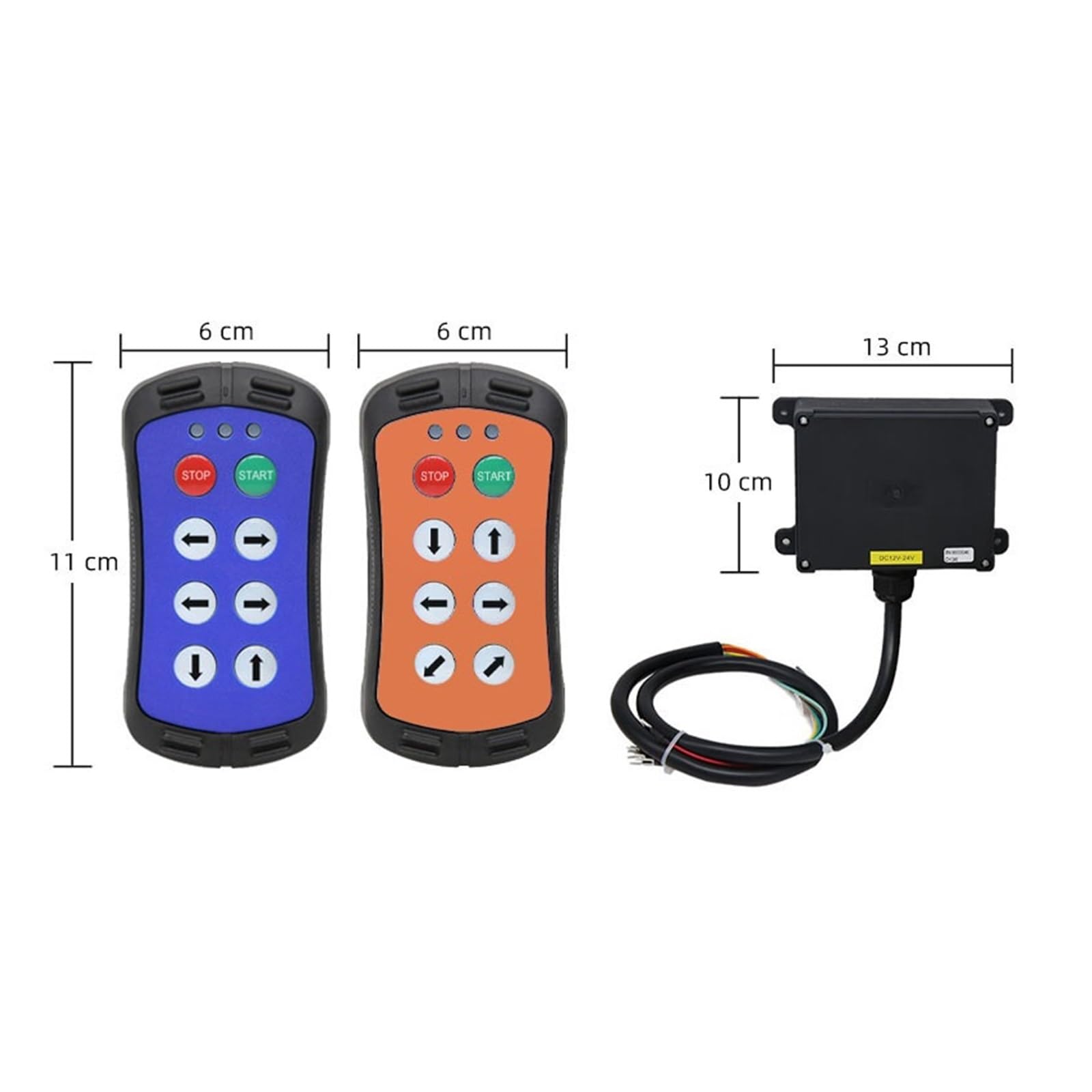 Télécommande Industrielle Sans Fil A600 À 6 Boutons For Hayon De Voiture Vitesse Unique, Interrupteur Commande 12 V For Grue Élévatrice Signal Stable Commande Précise(Orange set02,AC-DC 36-450V)