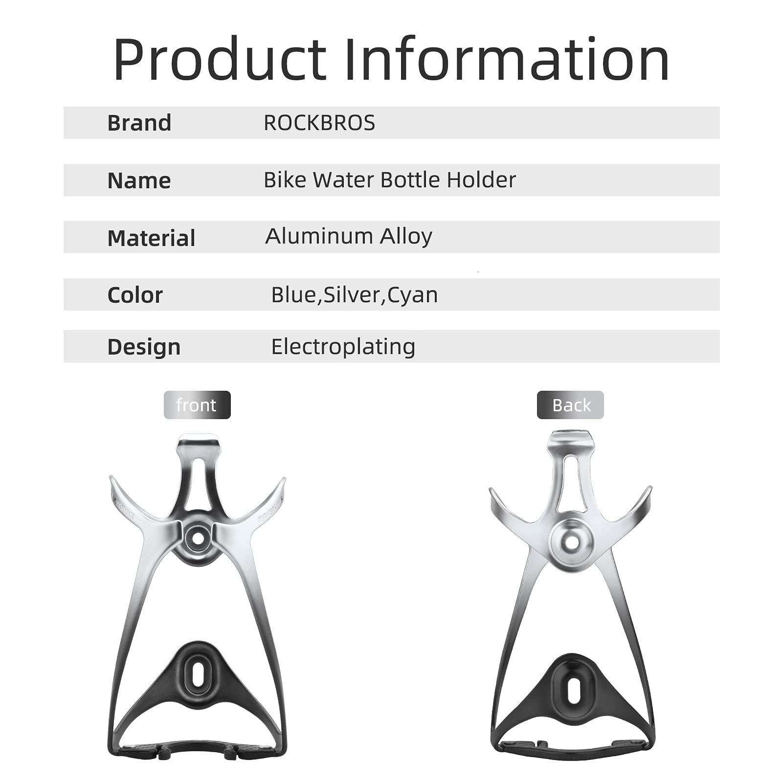 ROCKBROS Portaborraccia Bici in Alluminio, Porta Borracce Leggero Robusto per E-bike, MTB, Bicicletta da Corsa, Accessori Bici