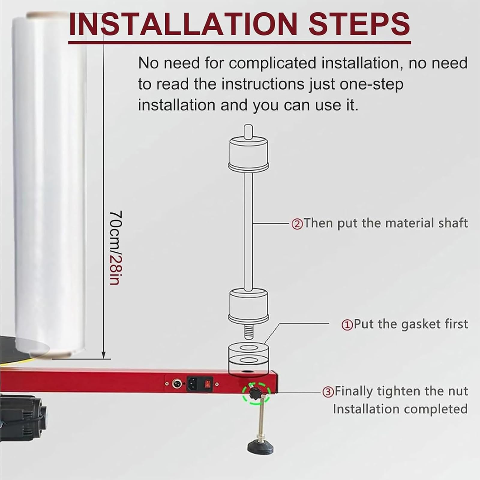 Máquina Envolvedora Eléctrica De Film Estirable, Mesa De Envoltura De Palets De Alta Resistencia, Máquina Envolvedora De Cajas De Cartón con Plataforma Giratoria, Dispensador Industrial De Film