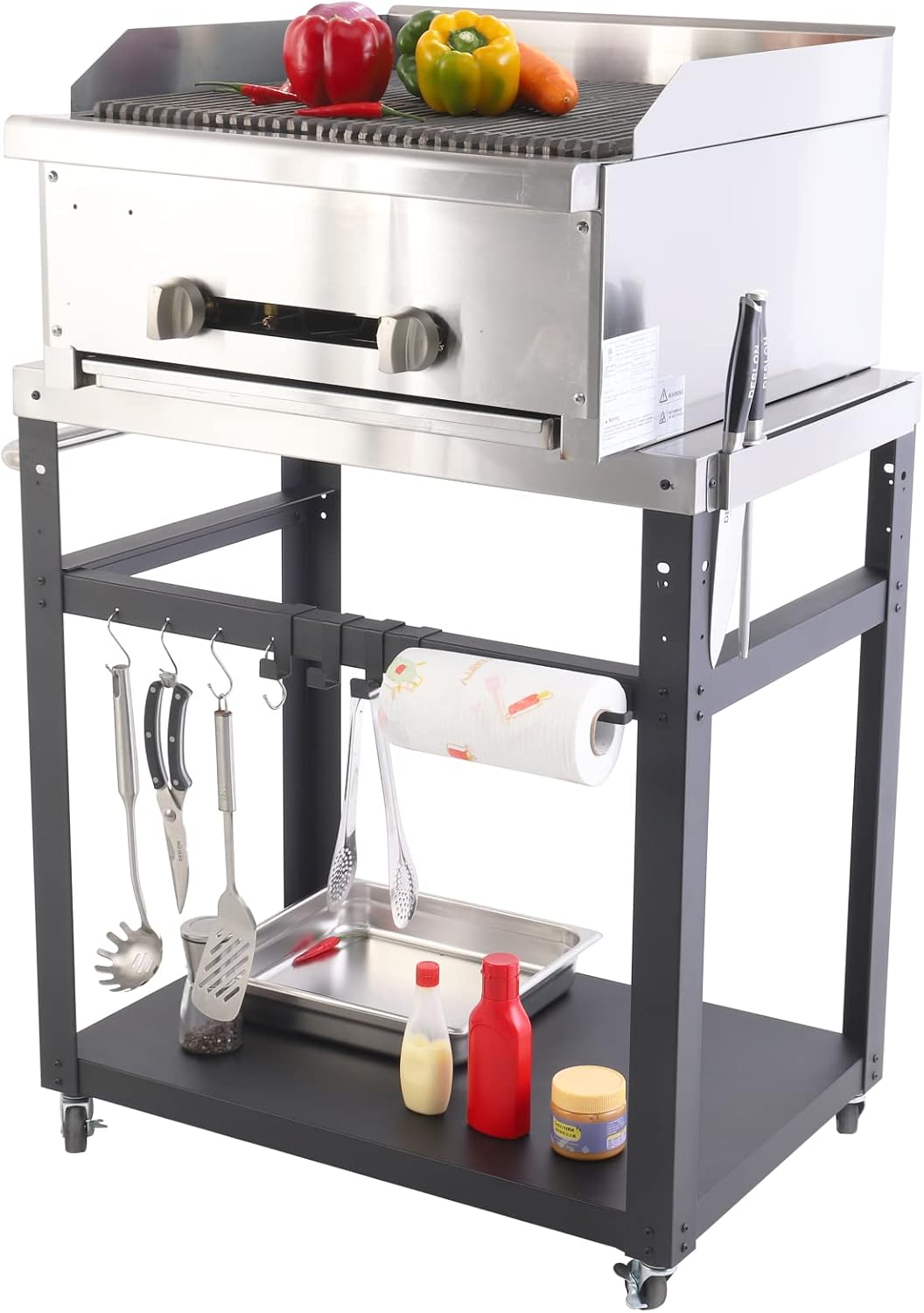 ERUPTA Commercial Countertop Gas Charbroilers 24'' Natural or Propane Gas grill with 2 Burners BTU 56,000,ETL certification,Restaurant Equipment,BBQ­ : Industrial & Scientific