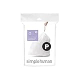 simplehuman Code P Custom Fit Drawstring Trash Bags&comma; 50 -60 L &sol; 13-16 Gallon&comma; 1 Refill Pack &lpar;20 Count&rpar;