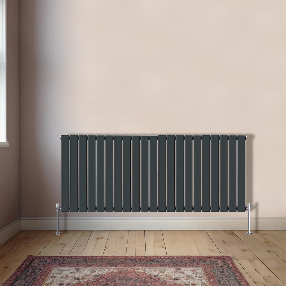 NRG Horizontal 600x1428mm Single Flat Panel Designer Radiator Anthracite โ image 1