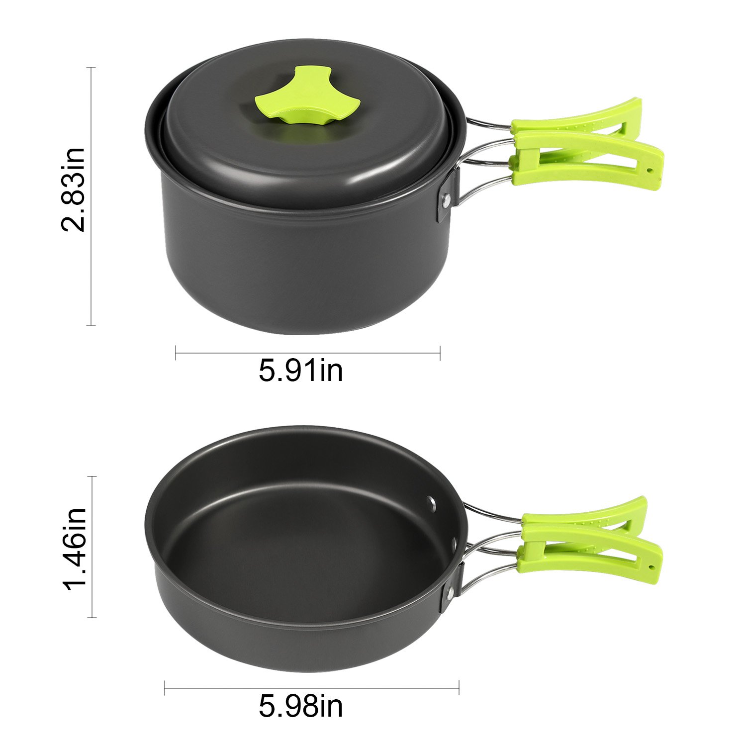 Ballery Utensilios de Cocina para Acampar, 15 Piezas, Mini Kit para 1-4 Personas Mochilero, Camping al Aire Libre Senderismo y Picnic
