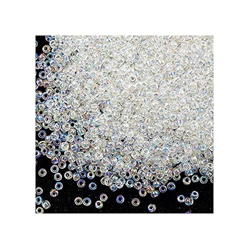50 g TOHO Round Seed Beads Rocailles, Size 15/0, Trans Rainbow Crystal (# 161), Japan, Glass — image 1