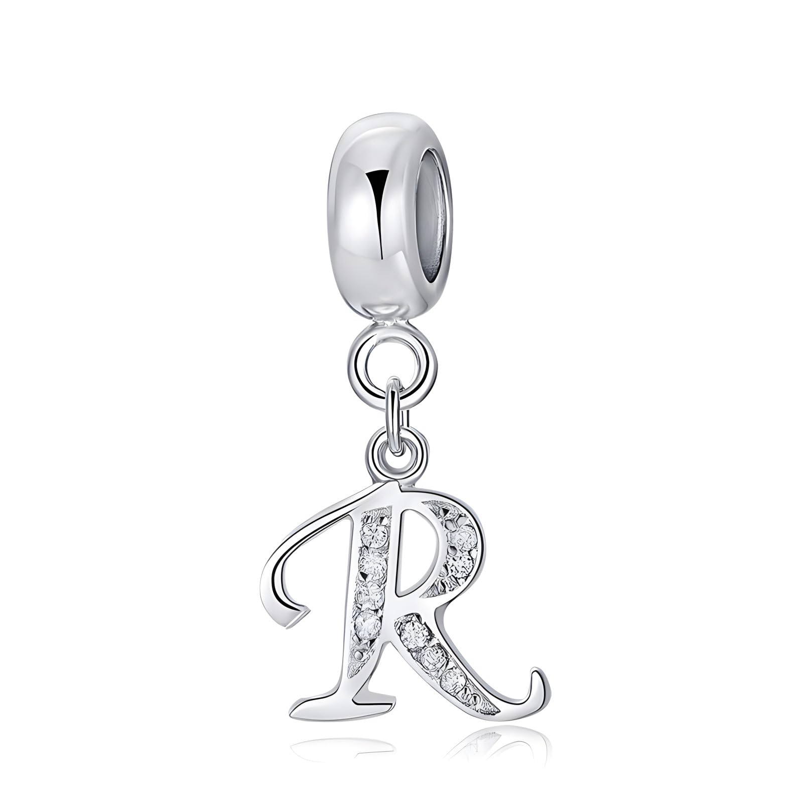 FLUFLO Charm Anhänger Damen Buchstabe A-Z für Armband 925 Sterling Silber Charms Beads passend für Pandora Armband und Halskette, Kompatibel mit Europäischen Armbänder für Frauen Mädchen X238