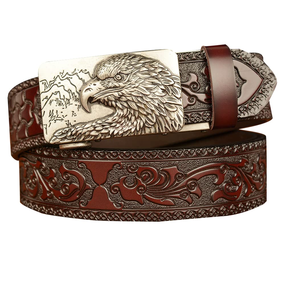 BDAYEK Men's Belt Men'S Automatic Ratchet Belt, Elasticated Leather With Quick Buckle, For Jeans And Casual Wear, 105Cm/41Inch