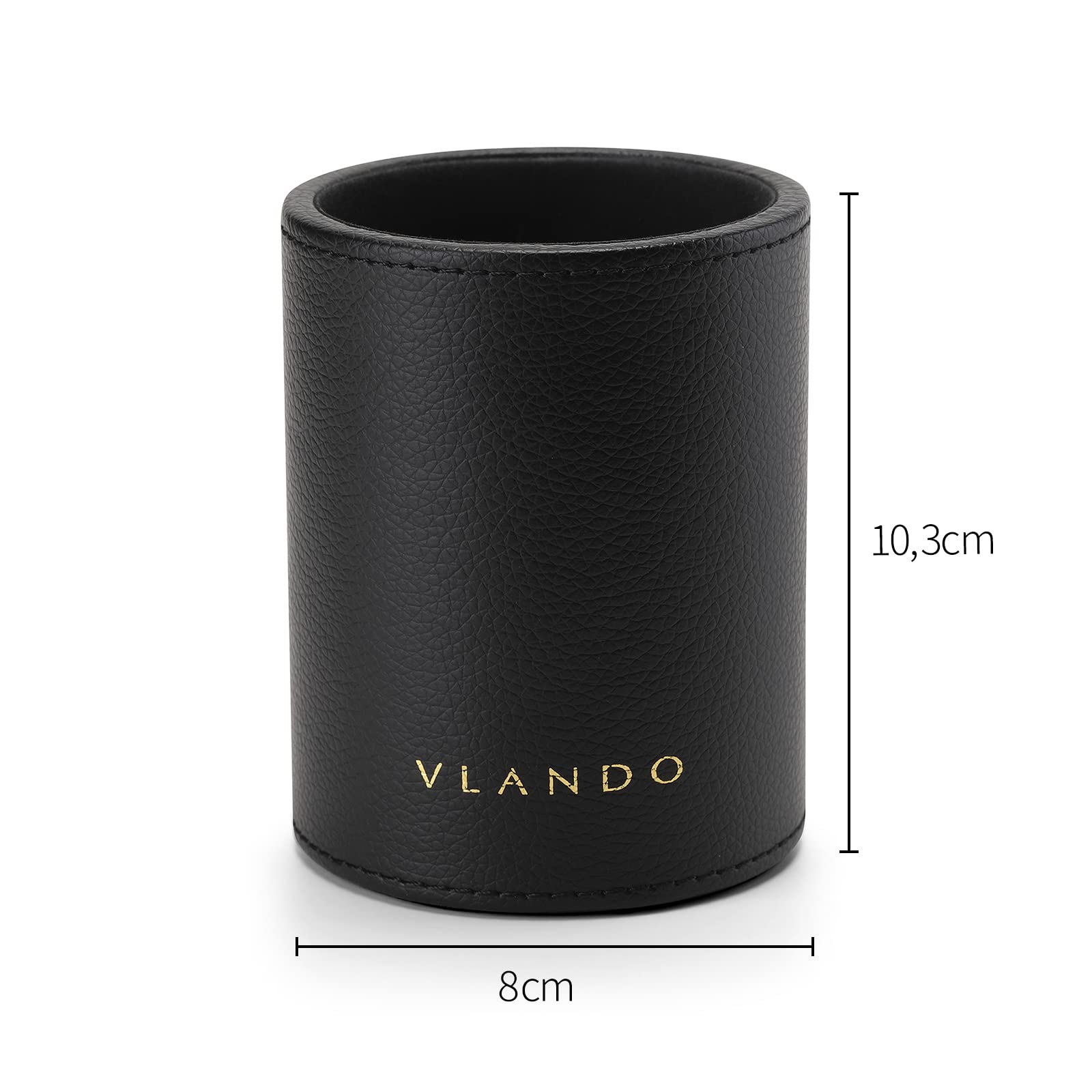 Vlando Multifunzionale Portaoggetti da scrivania,Organizzatore di cancelleria, Portapenne da Scrivania, Organizer da scrivania, Portaoggetti da ufficio in Pelle PU (Nero) | Regalo per marito o papà, in pelle PU, organizer da scrivania per tablet, PC, tele