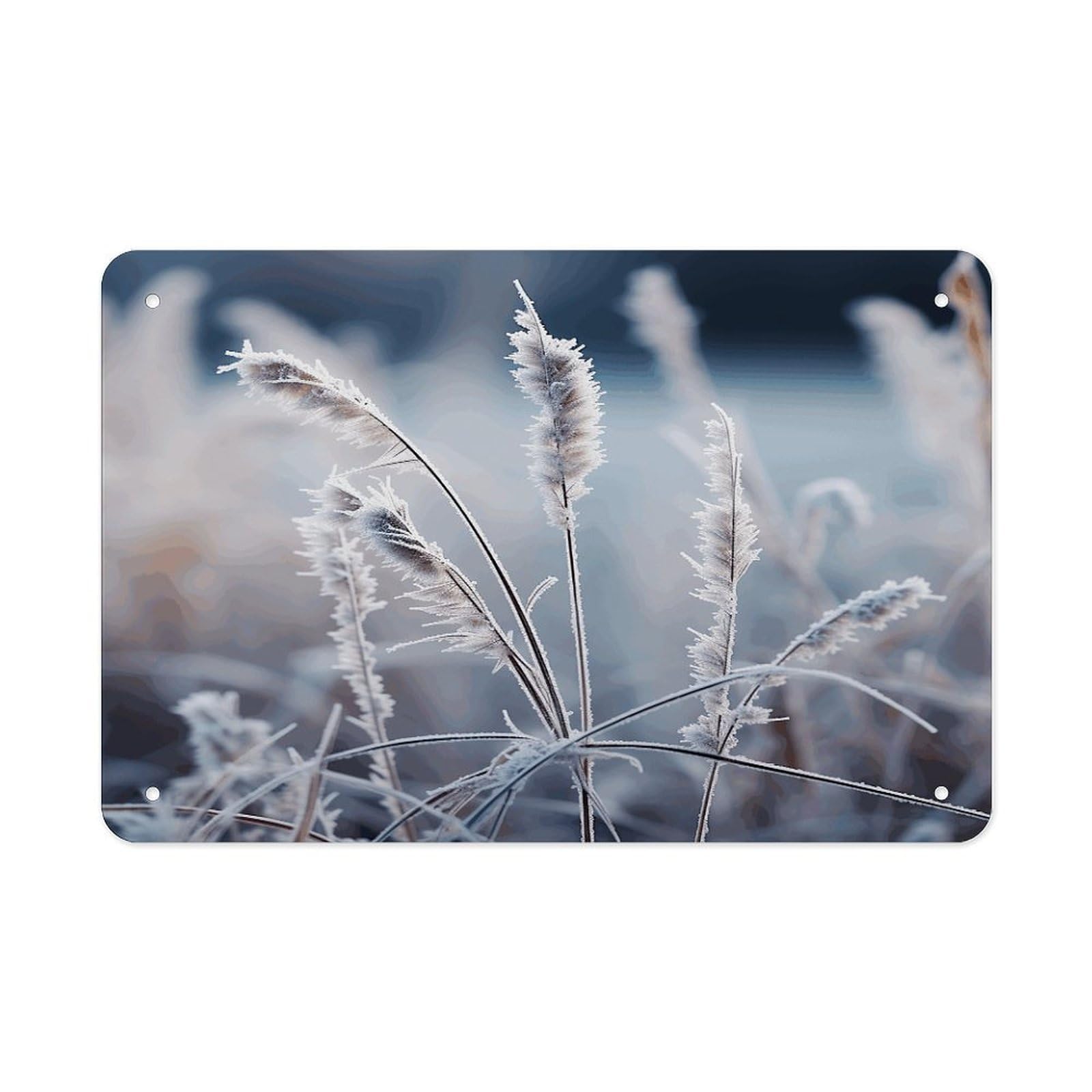 Fekiloot Style Frost Grass Metal Signs Wall Art Tin Sign