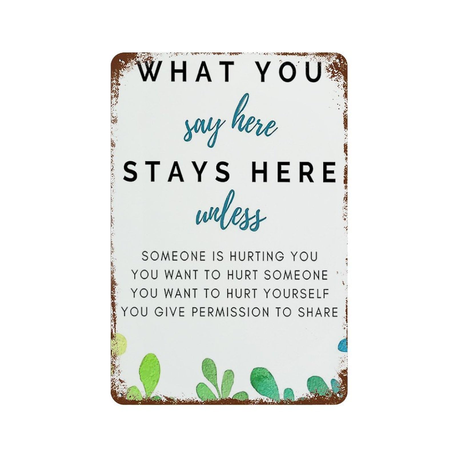 xiaoxiaoshen Quote All What You Say Here Stays Here Wall Decor Art Metal Tin Poster Modern Home Decor Art Home Bar Shop Decorations Vintage Sign 30x20cm