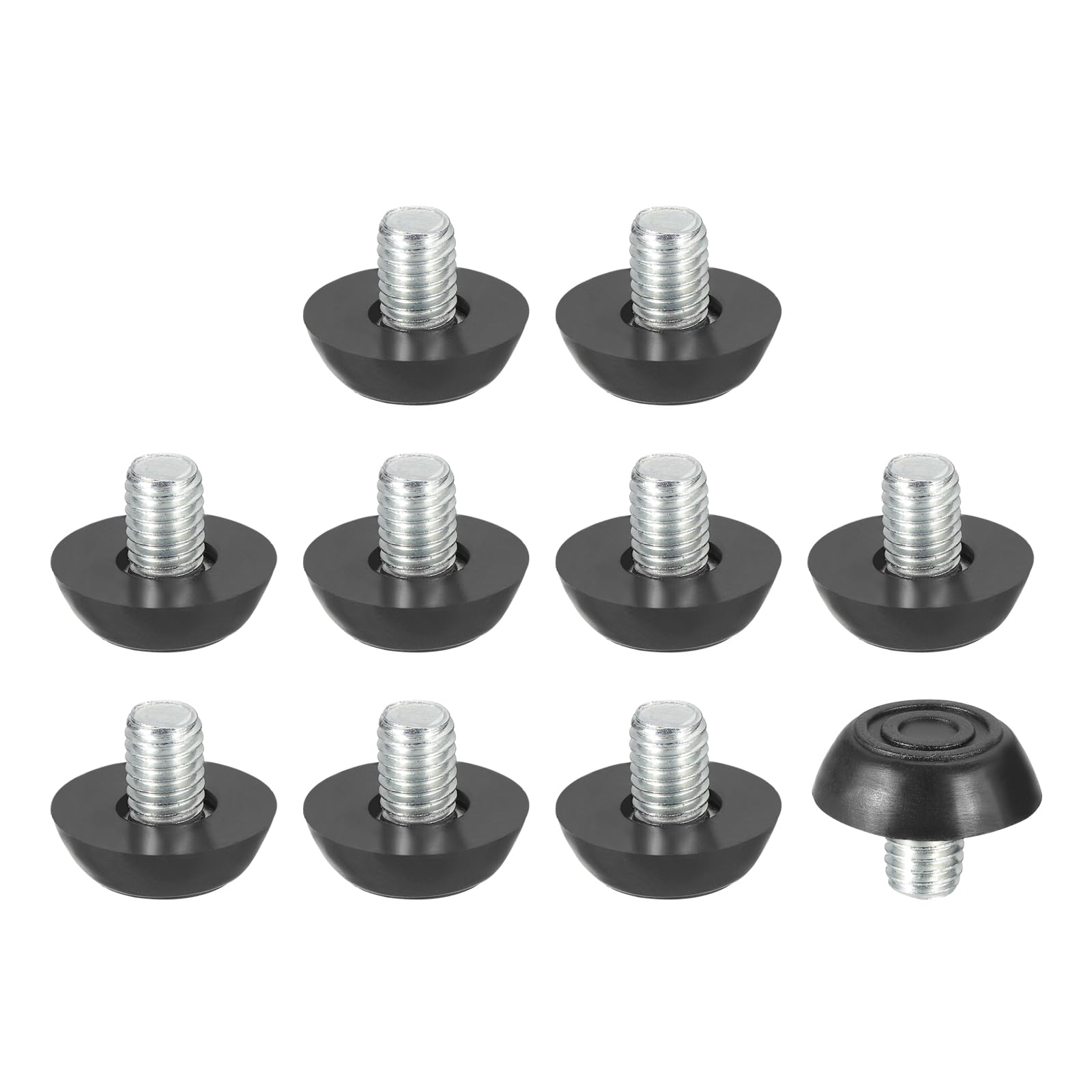 PATIKIL 10 Pcs M8 x 10mm Thread Adjustable Furniture Levelers, Furniture Feet Levelers Screw on Steel Screw in Threaded Leveling Feet Glides for Table Chair Cabinet Patio Legs