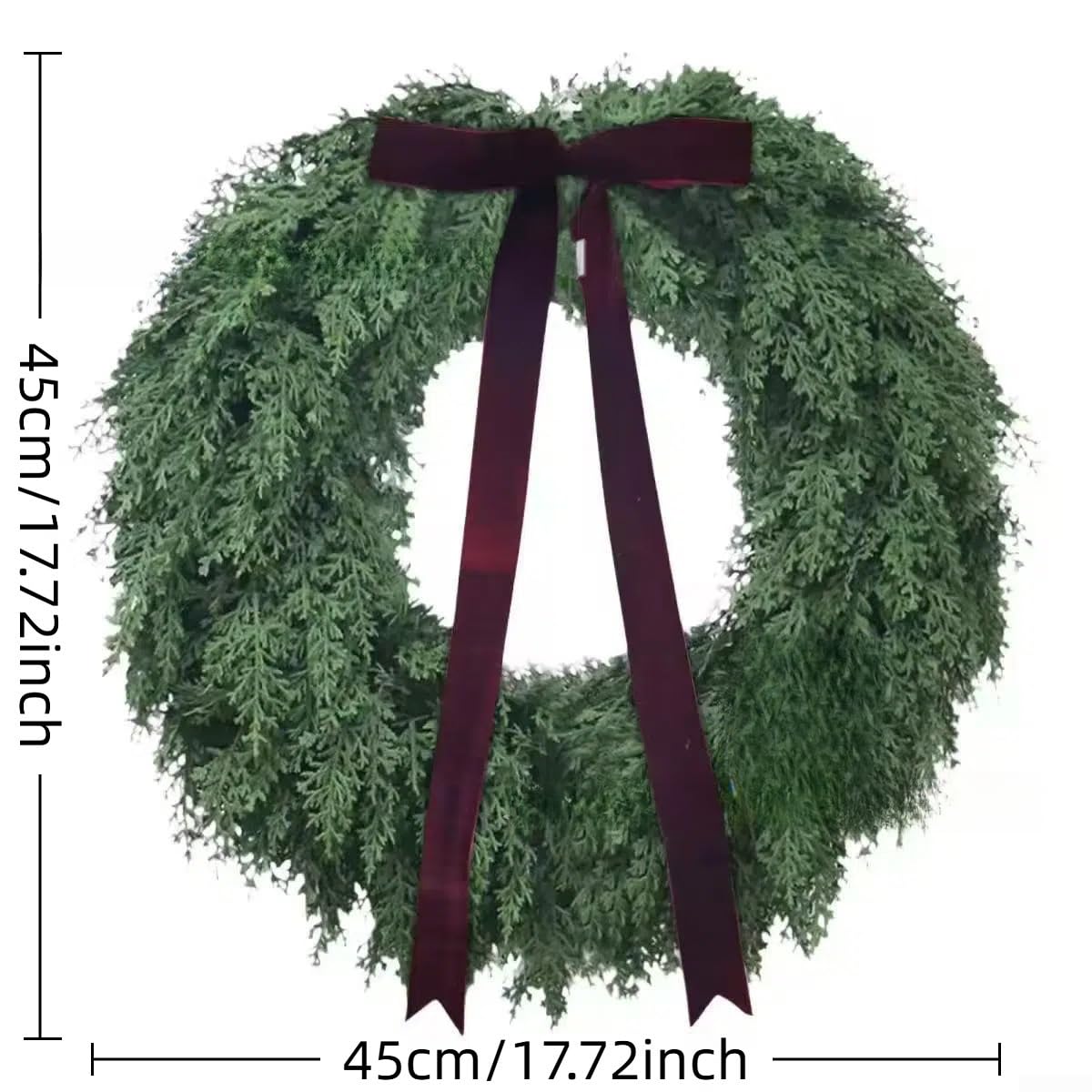 Guirlande pour velours Noël Décoration Murale Guirlande pour(50cm Dark Red Ribbon)