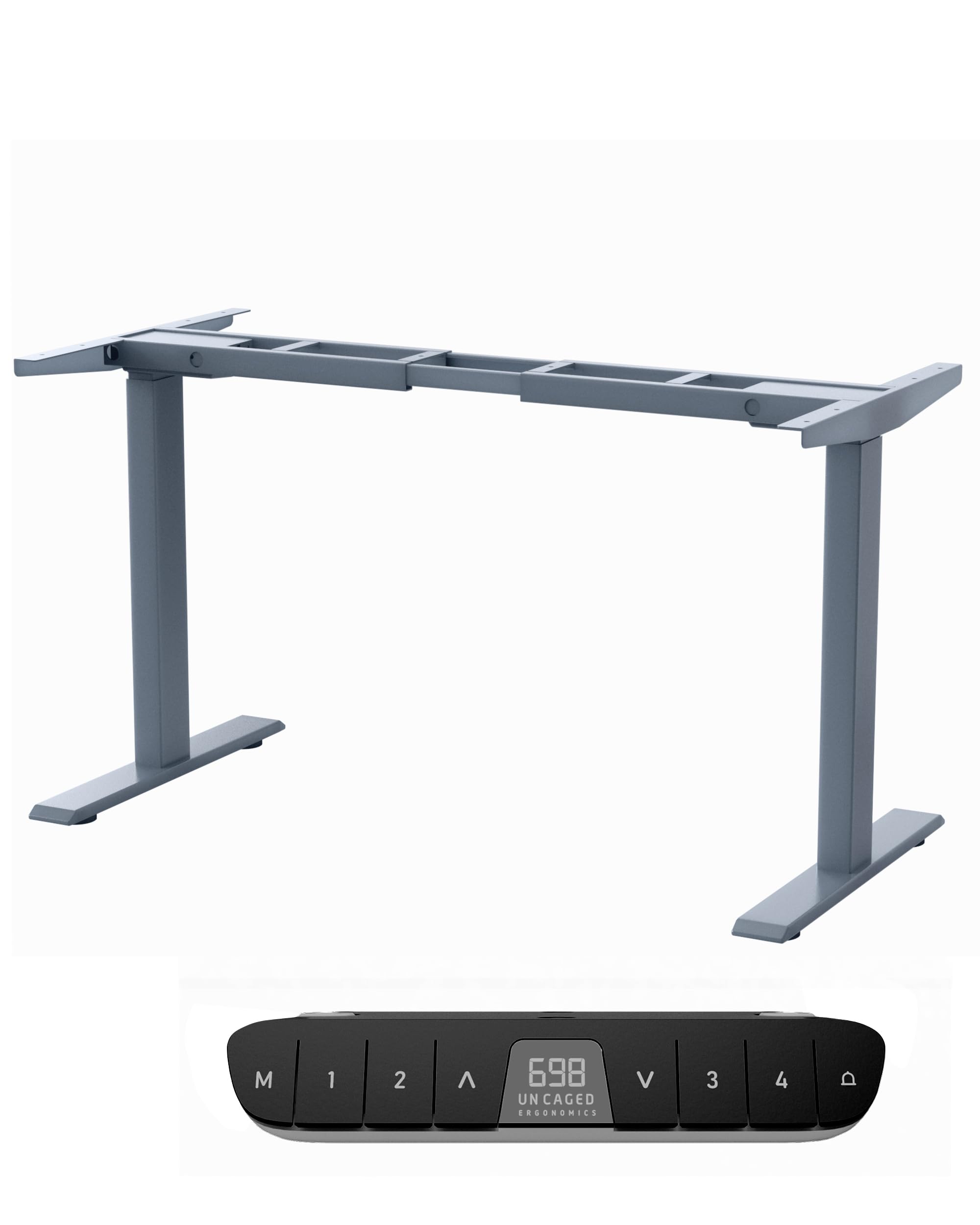 Uncaged Ergonomics Rise Up Dual Motor Electric Standing Desk Adjustable Height 60x30 Large Sit-Stand Computer Desk for Home