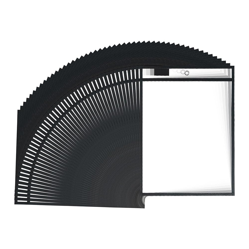 50 soportes para billetes de trabajo, 25,4 x 35,6 cm, de plástico, reutilizables, para papel, transparentes, para tiendas