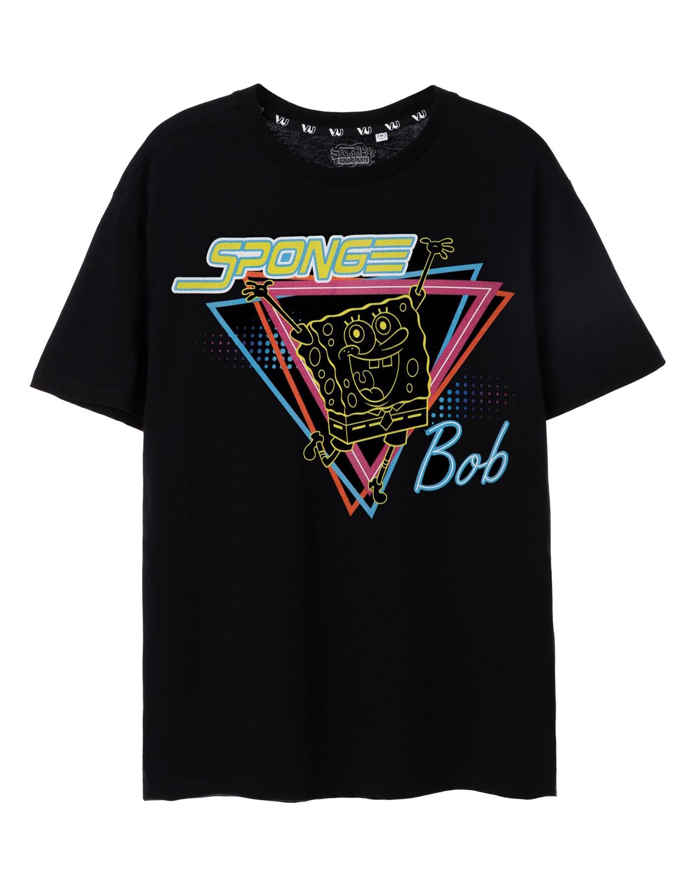 Vanilla Underground Spongebob Squarepants Womens Black 80's Neon Short Sleeved T-Shirt (Xx-Large) from B&Q