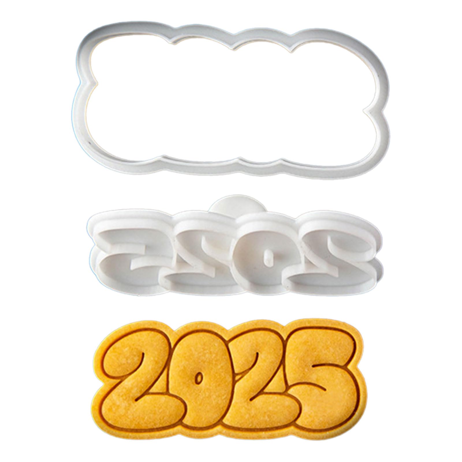 Tsophreniq Cookie Stamps 2025 New Year Biscuits Mold Fondant Pastries Cutter Baking Decoration Supplies Simple New Year Cutter