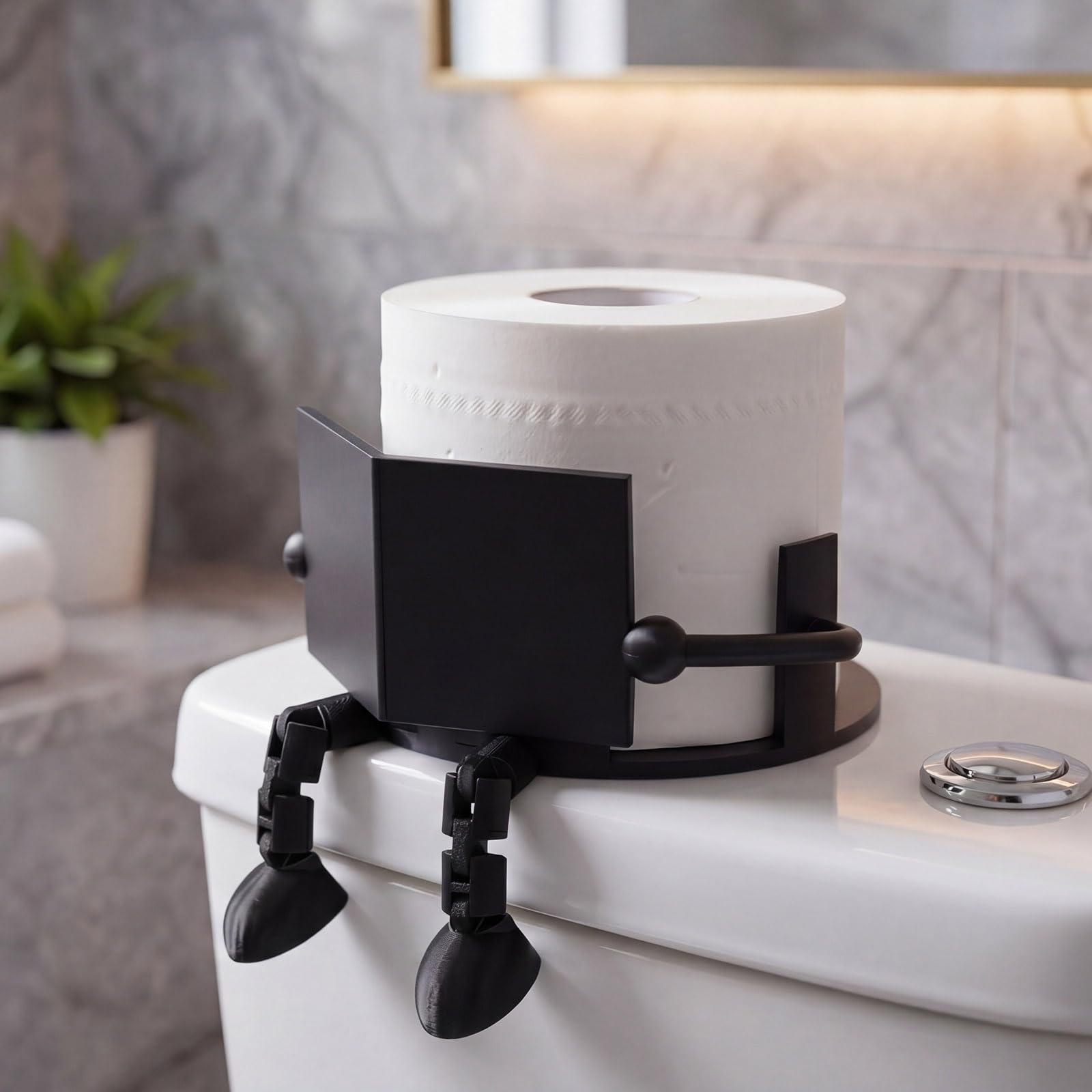 Funny Toilet Paper Holder Stand, Black, Regular Style — Amazon image 5