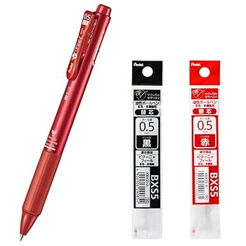 Amazon | ぺんてる 3色ボールペン フィール 0.5mm 黒赤替芯