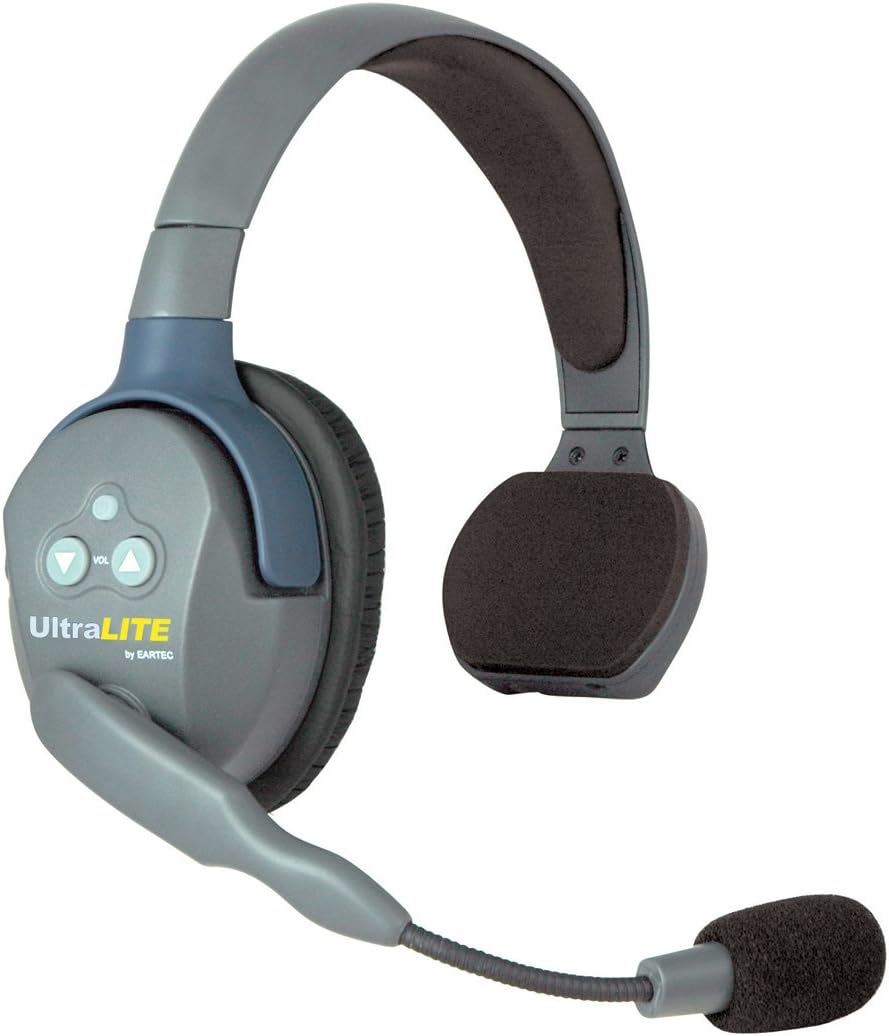 Eartec UltraLITE Single Remote Headset with Microphone and Rechargeable Lithium Battery, Classic Version